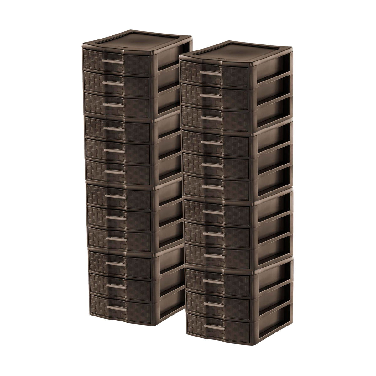 Sterilite Medium Weave Craft Office Supplies 3 Drawer Storage Organizer (8 Pack)
