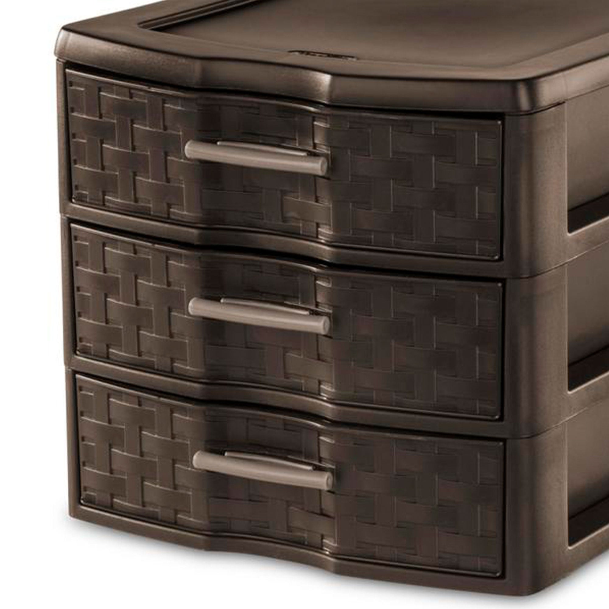 Sterilite Medium Weave Craft Office Supplies 3 Drawer Storage Organizer (4 Pack)