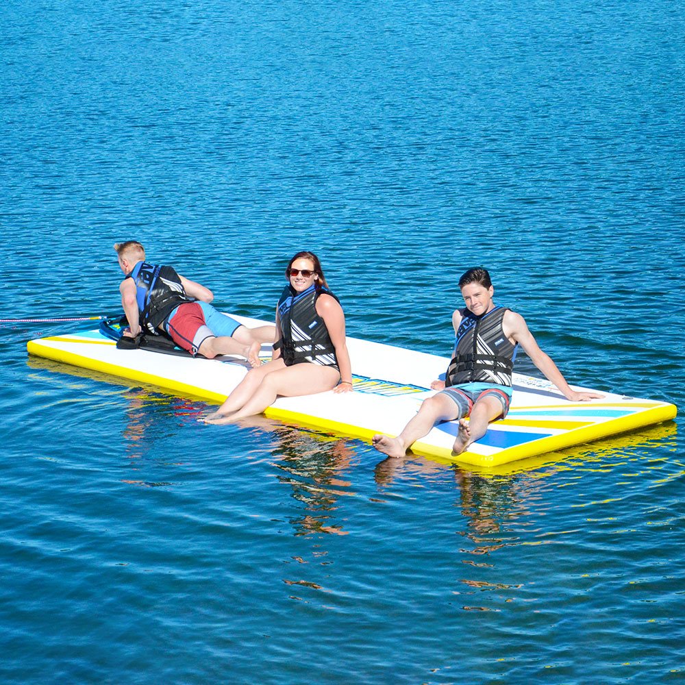 Inflatable 3 Piece Anchor Connection Kit,15-ft Water Mat Blow Up Platform w/Pump