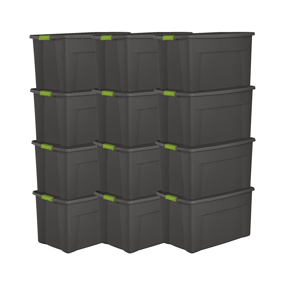 Sterilite 35 Gallon Storage Tote Box with Latching Container Lid, Gray (12 Pack) - VMInnovations