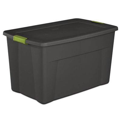 Sterilite 35 Gallon Storage Tote Box with Latching Container Lid, Gray (12 Pack)