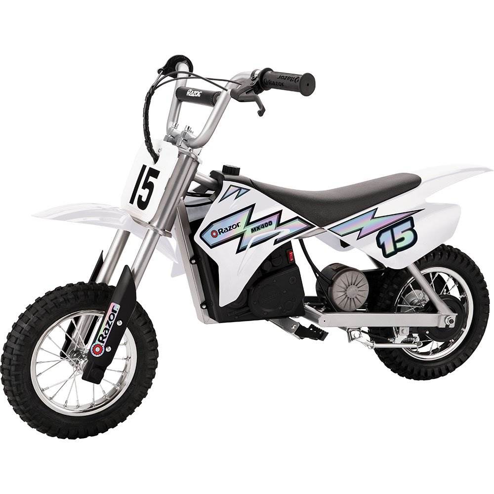 Razor MX400 Dirt Rocket 24V Electric Dirt Bike, Helmet, & Elbow & Knee Pad Set