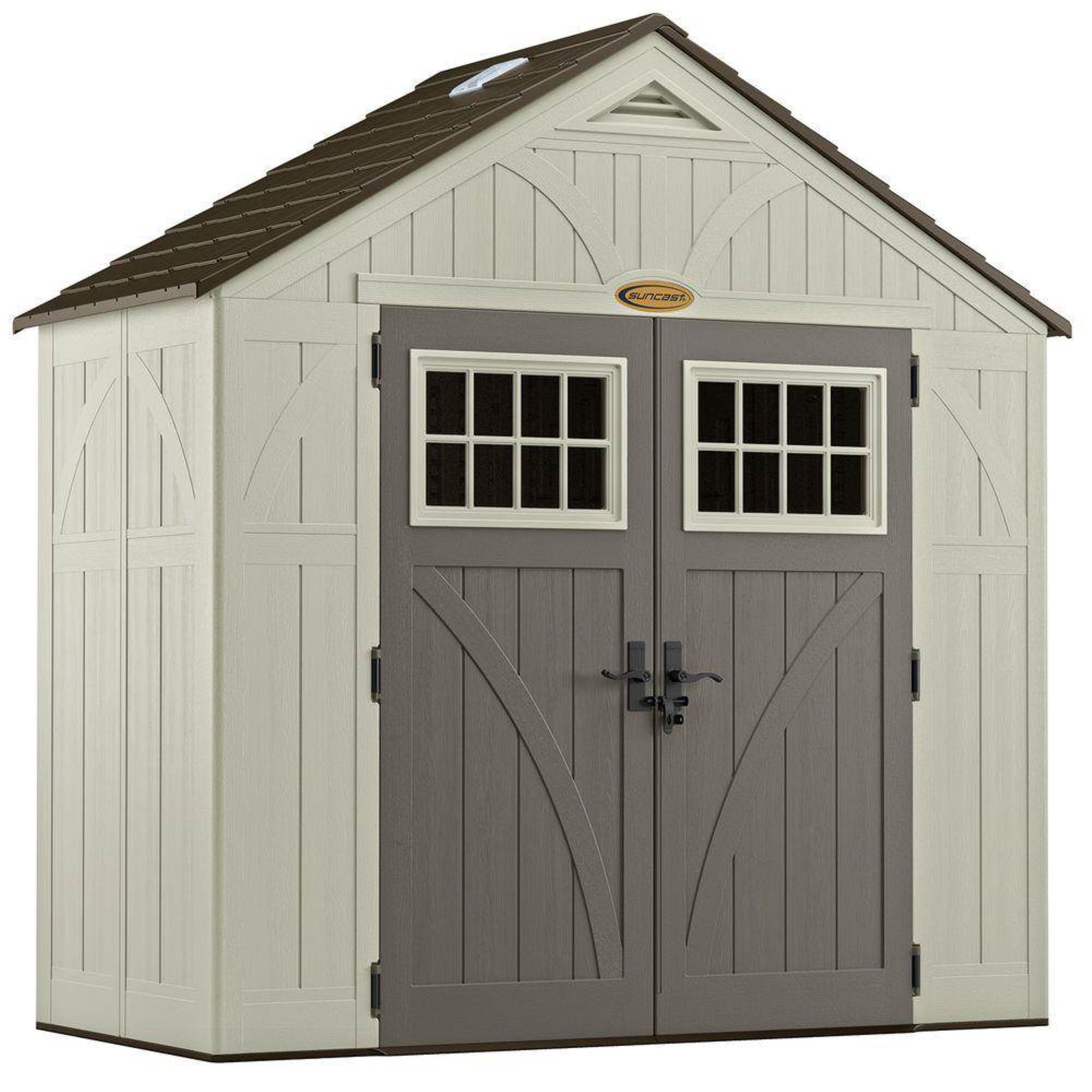 Suncast Tremont 8' x 4' Resin Outdoor Patio and Garden Backyard Storage Shed - VMInnovations