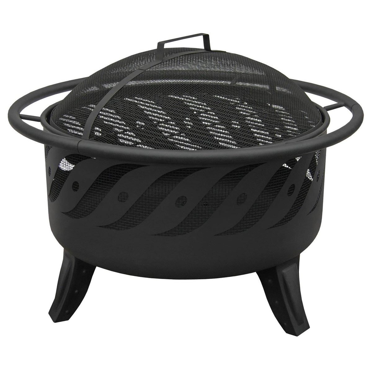 Landmann Fire Wave Pattern Outdoor Patio Fire Pit w/ Cooking Grate (Open Box)
