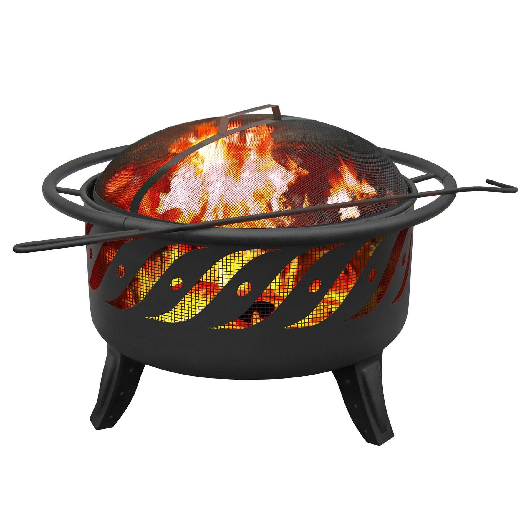 Landmann Fire Wave Pattern Outdoor Patio Fire Pit w/ Cooking Grate (Open Box)