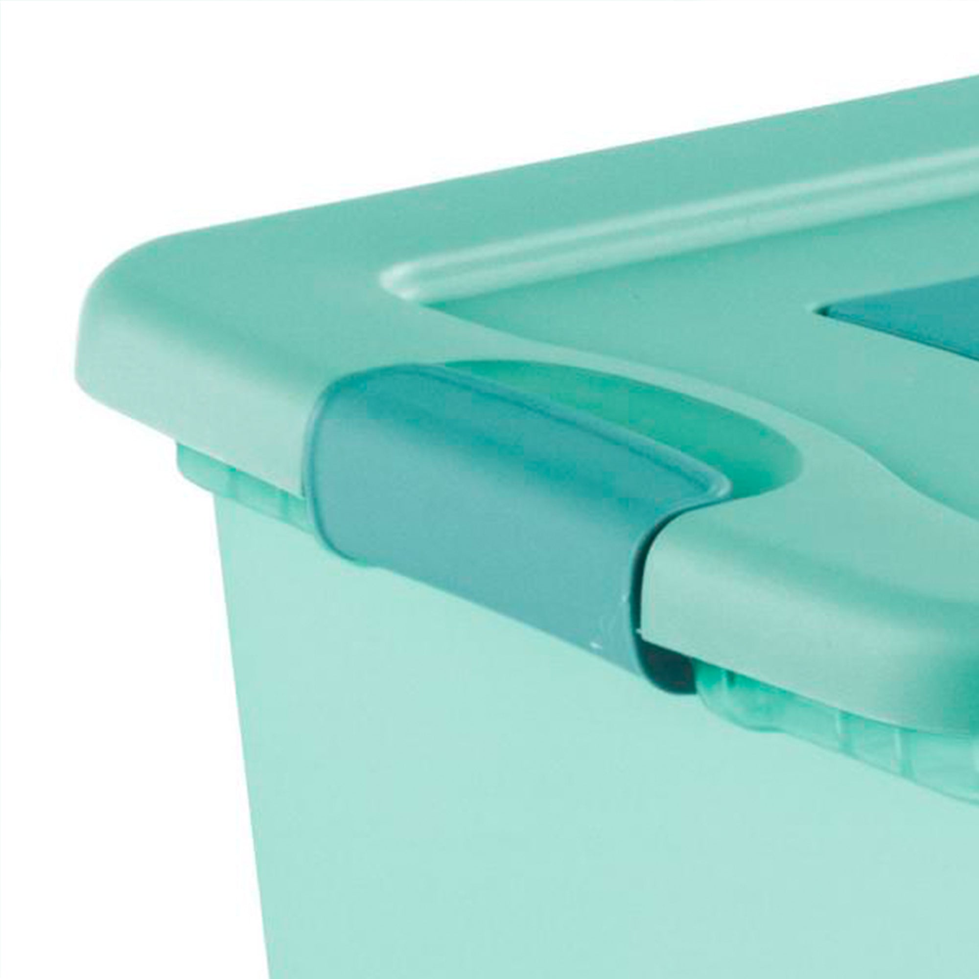 Sterilite 25 Quart Fresh Scent Stackable Storage Box Container (6 Pack), Aqua