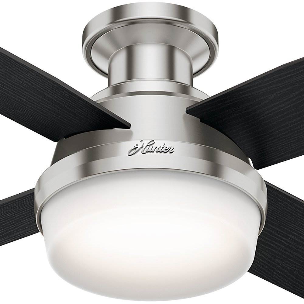 Hunter 44" Dempsey Low Profile Brushed Nickel Ceiling Fan with Light (Open Box)