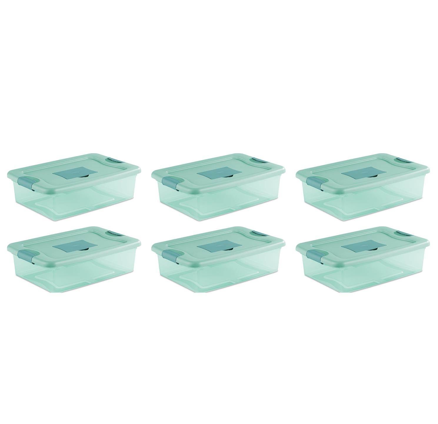Sterilite 32 Quart Fresh Scent Stackable Plastic Storage Box Container (6 Pack)