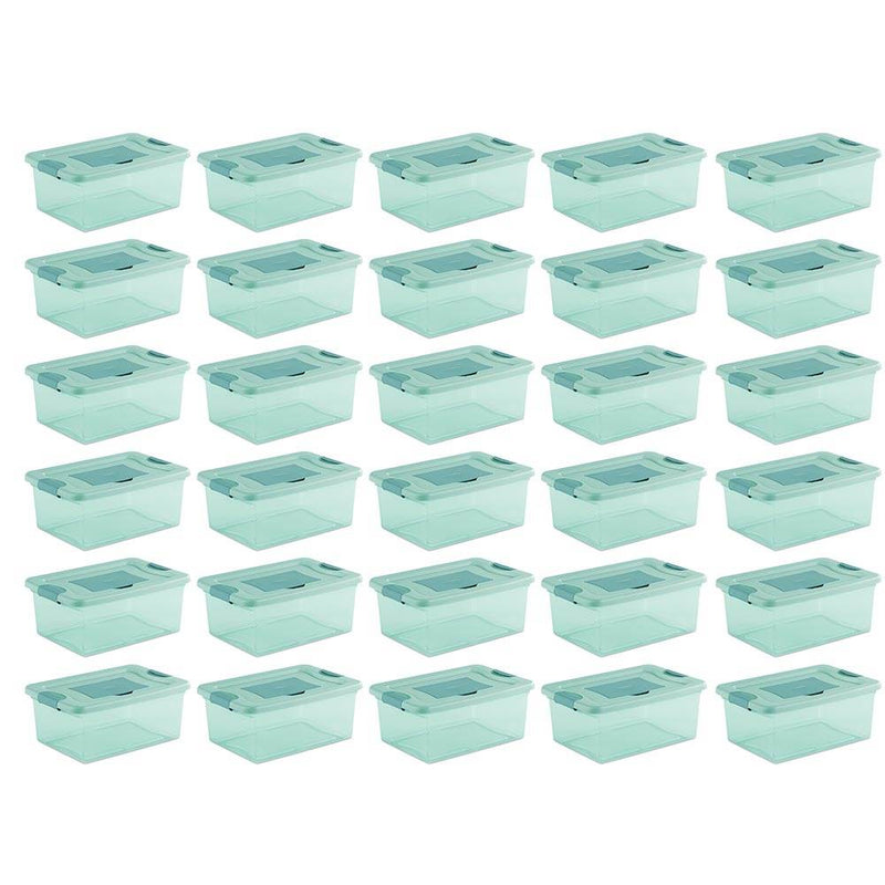 Sterilite 15 Quart Fresh Scent Stackable Shoe Storage Box Container (30 Pack)