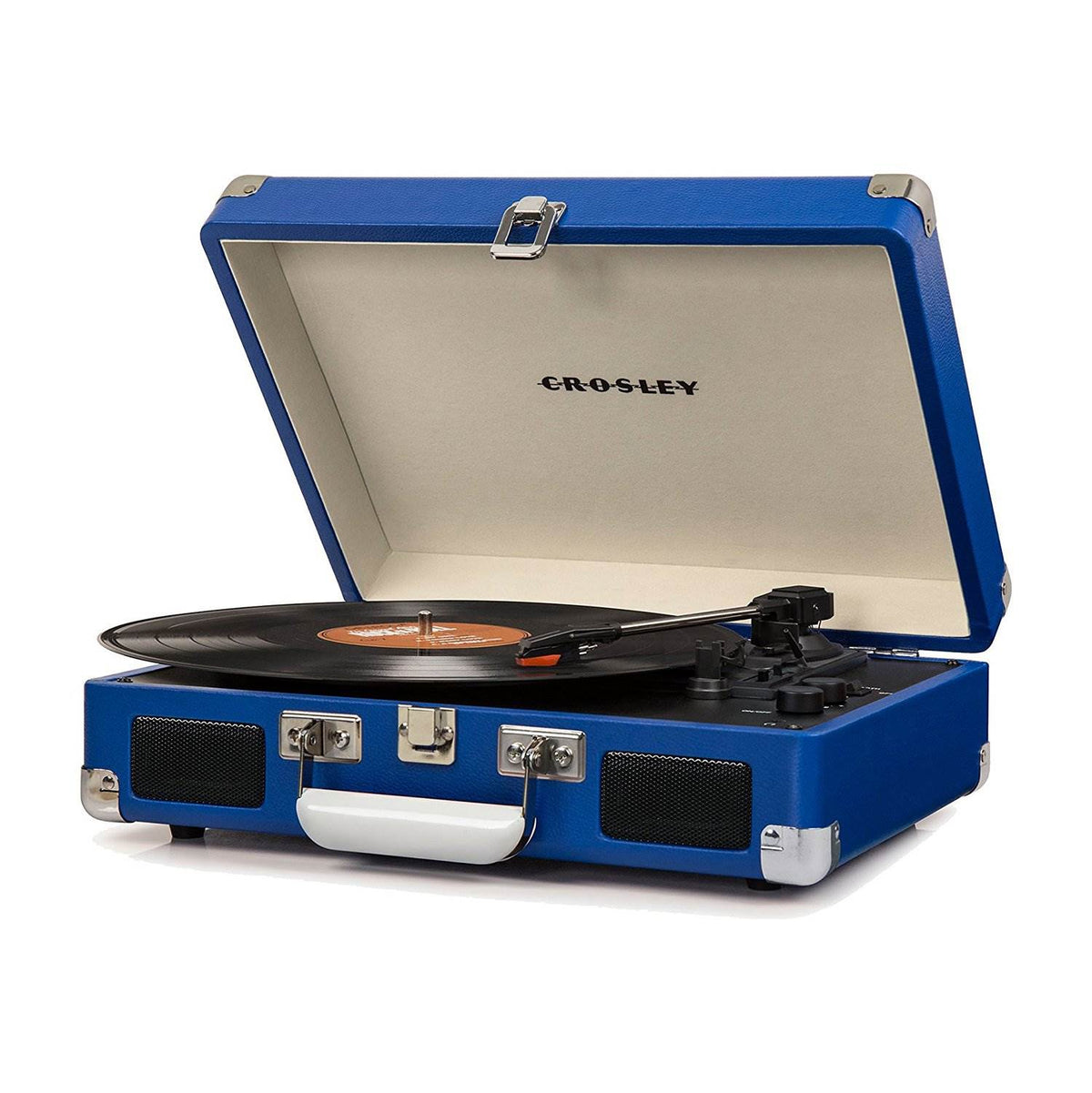 Crosley Cruiser Deluxe Portable 3 Speed Bluetooth Record Turntable, Blue (Used)