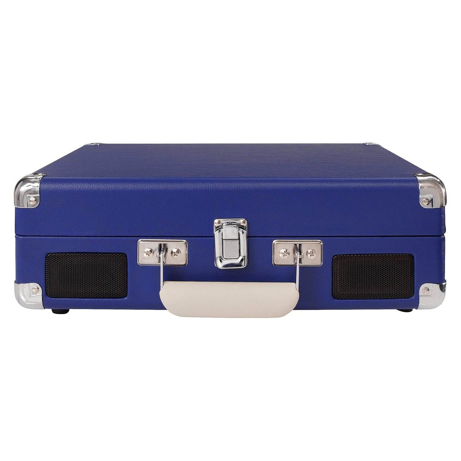 Crosley Cruiser Deluxe Portable 3 Speed Bluetooth Record Player Turntable, Blue