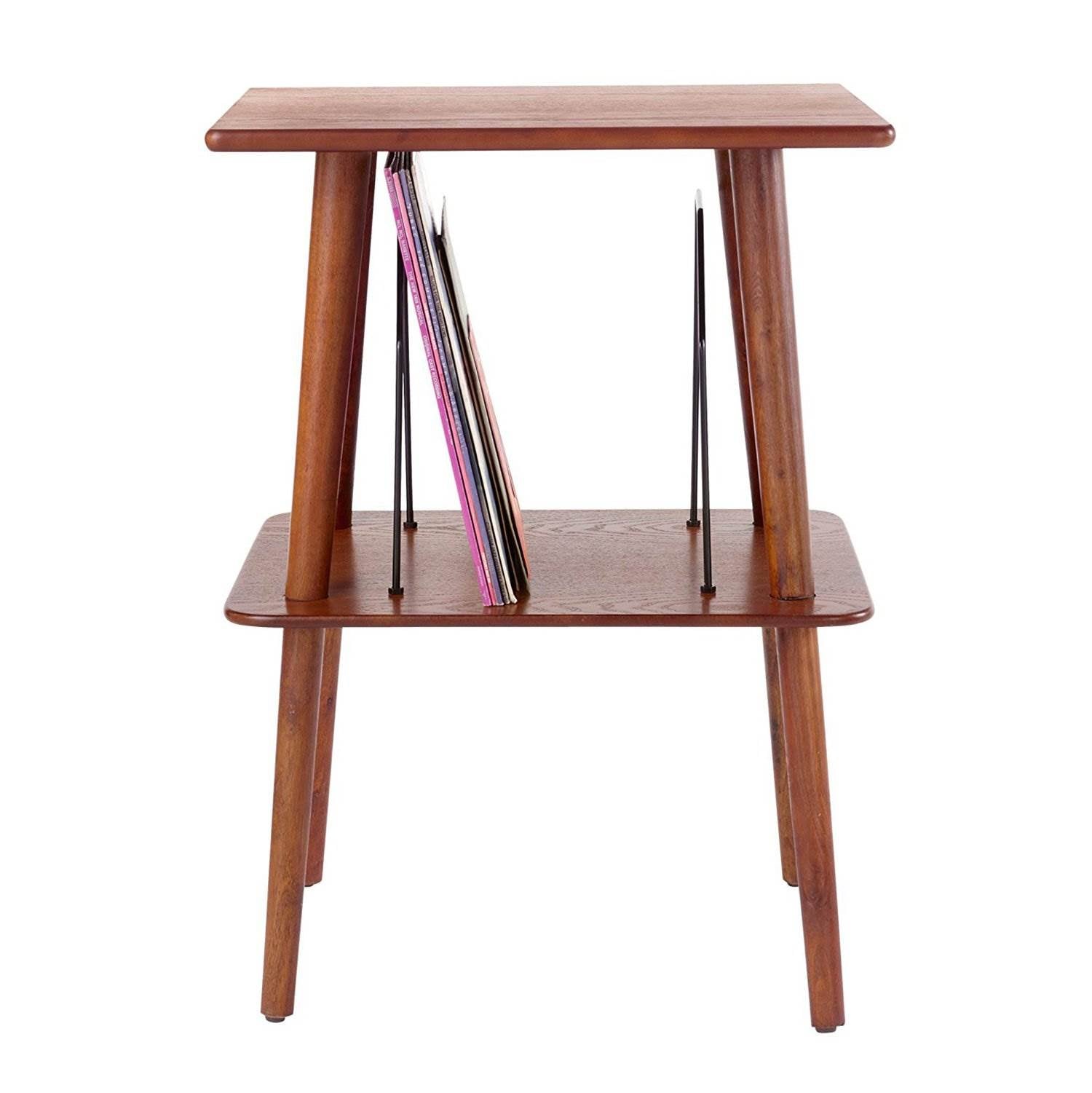 Crosley Manchester Hardwood Veneer Modern Record Player Turntable Stand, Paprika