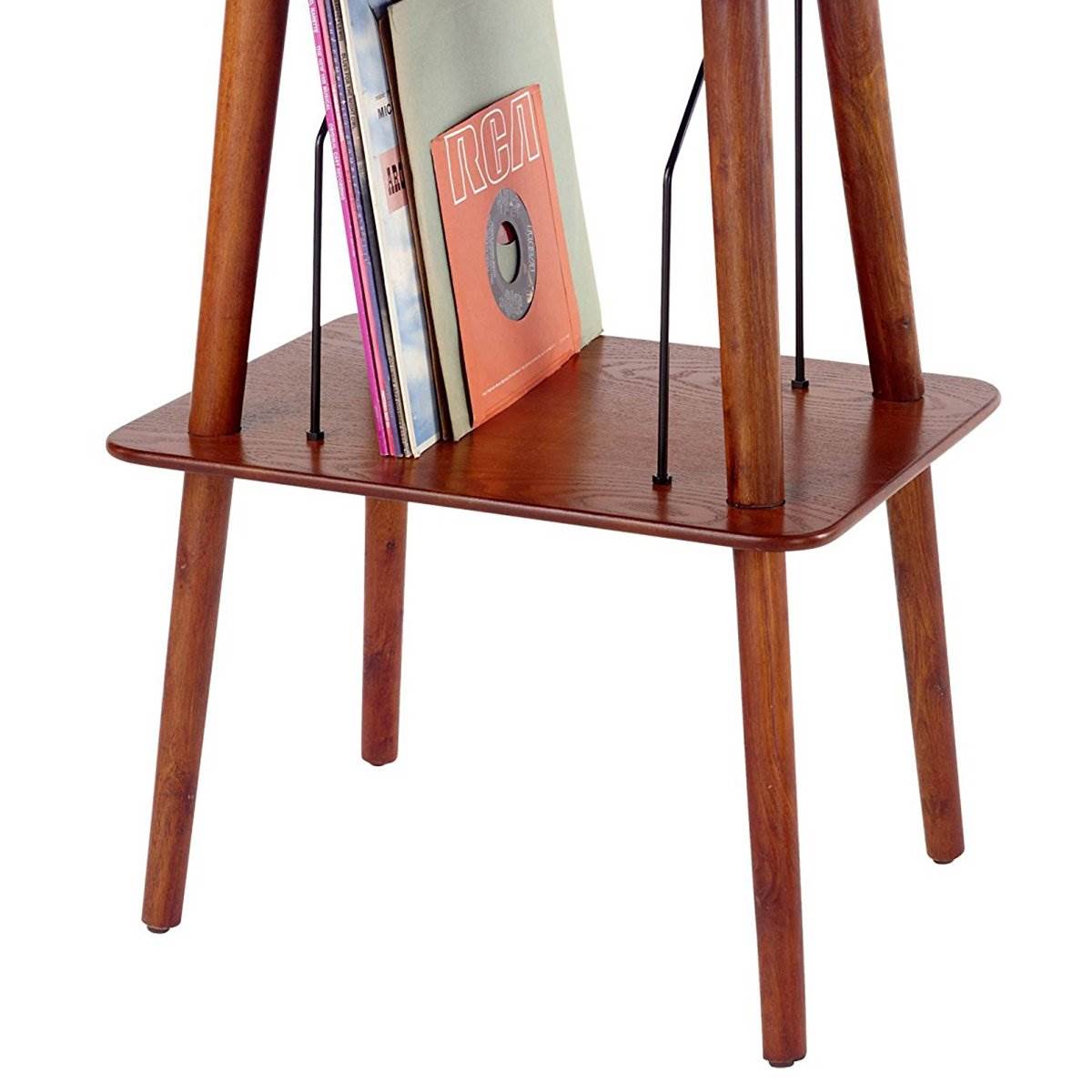 Crosley Manchester Hardwood Veneer Modern Record Player Turntable Stand, Paprika