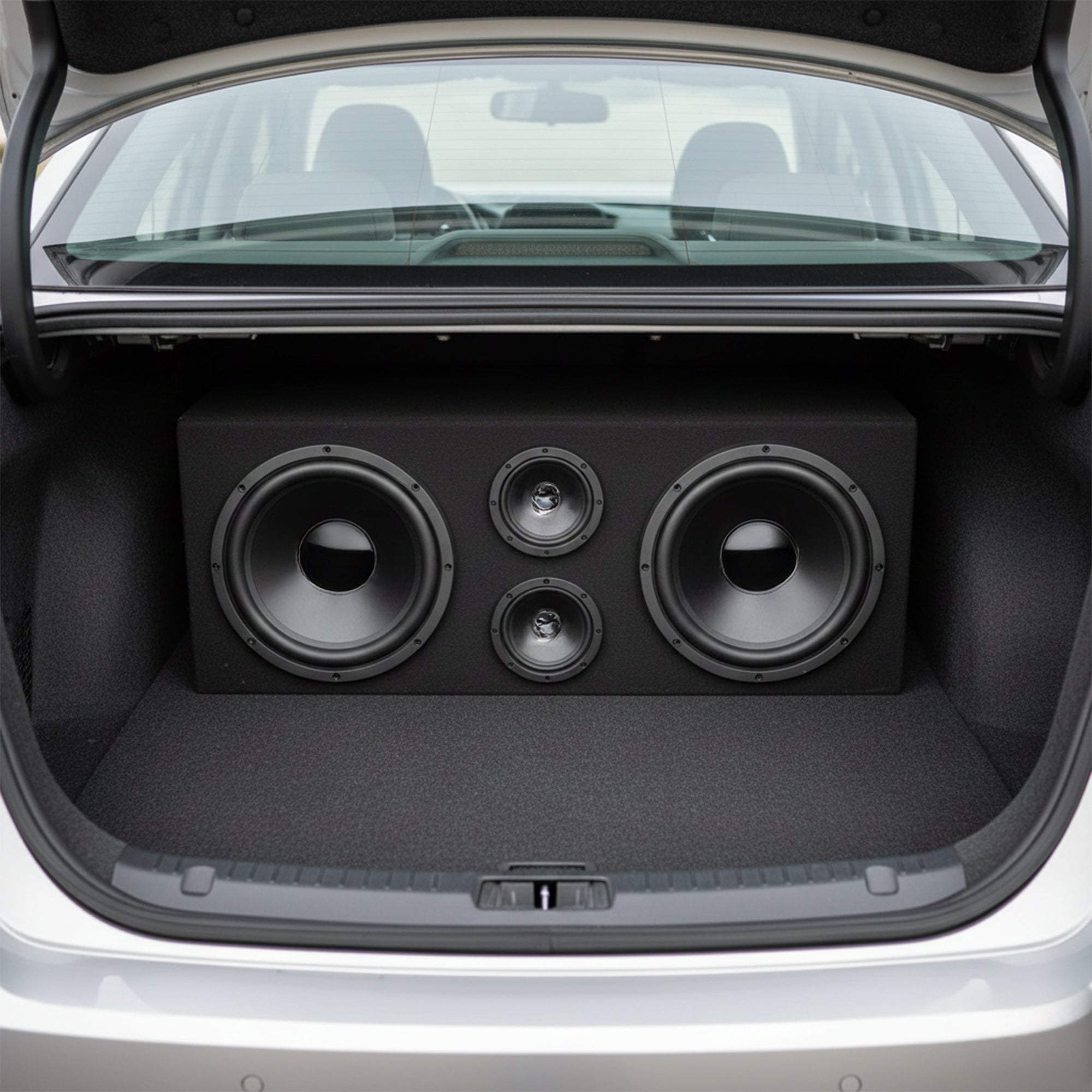 Q Power Car Subwoofer Enclosure Chuchero For 8" Mids and 3" Tweeters (Open Box)