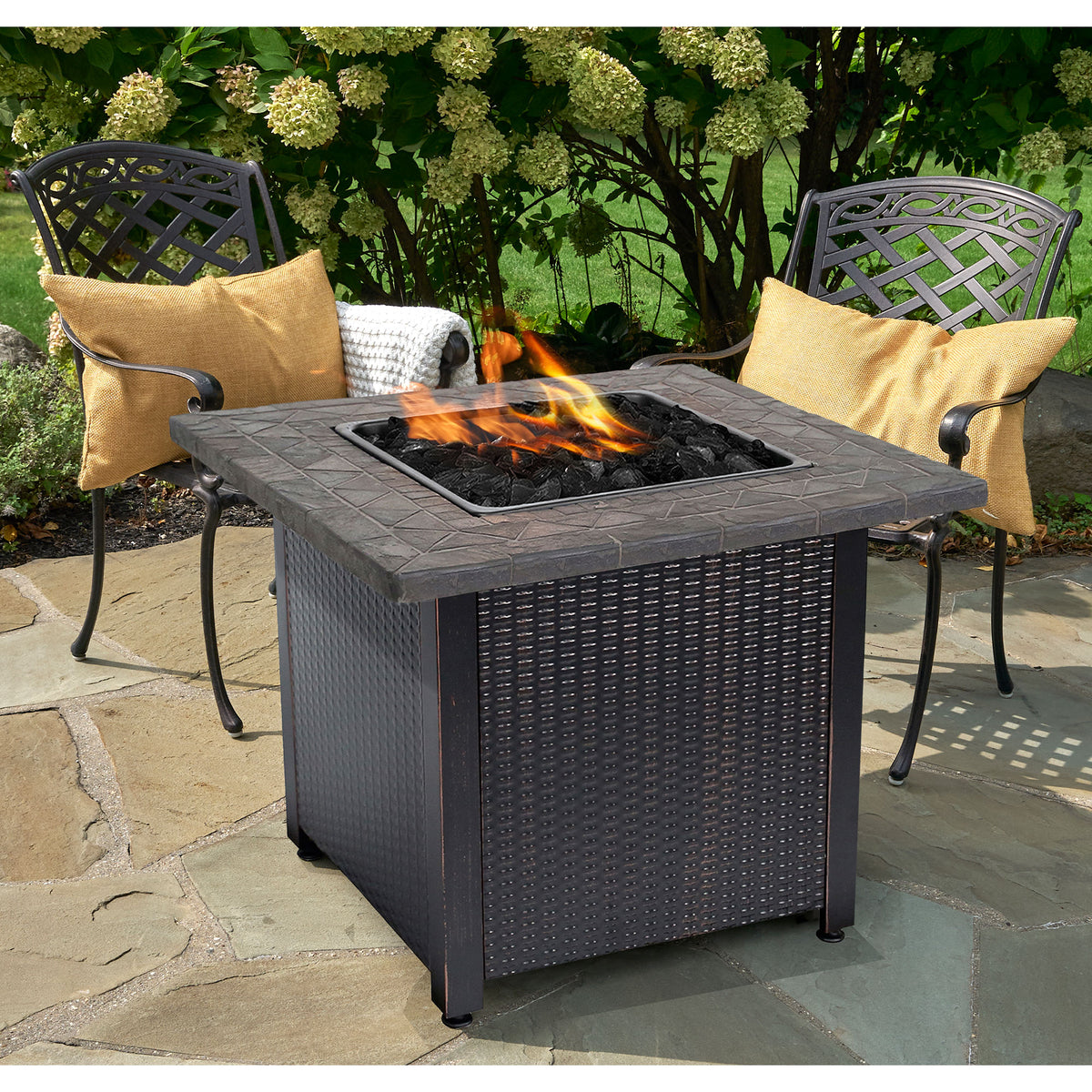 Endless Summer 30,000 BTU LP Gas Outdoor Fire Table with Brown Fire Glass