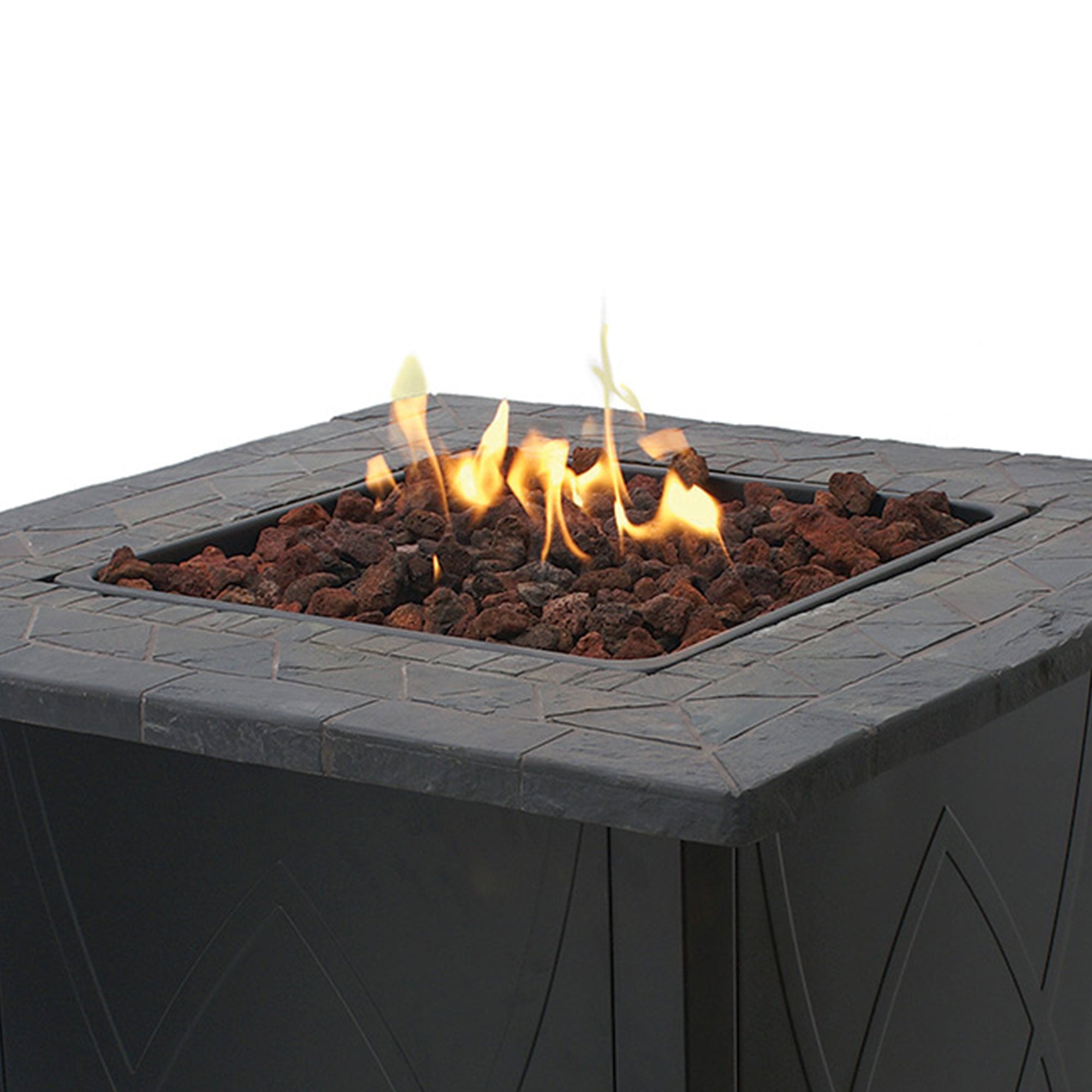 Endless Summer 30 inch Outdoor Gas Lava Rock Patio Fire Pit, Brown (For Parts) - VMInnovations