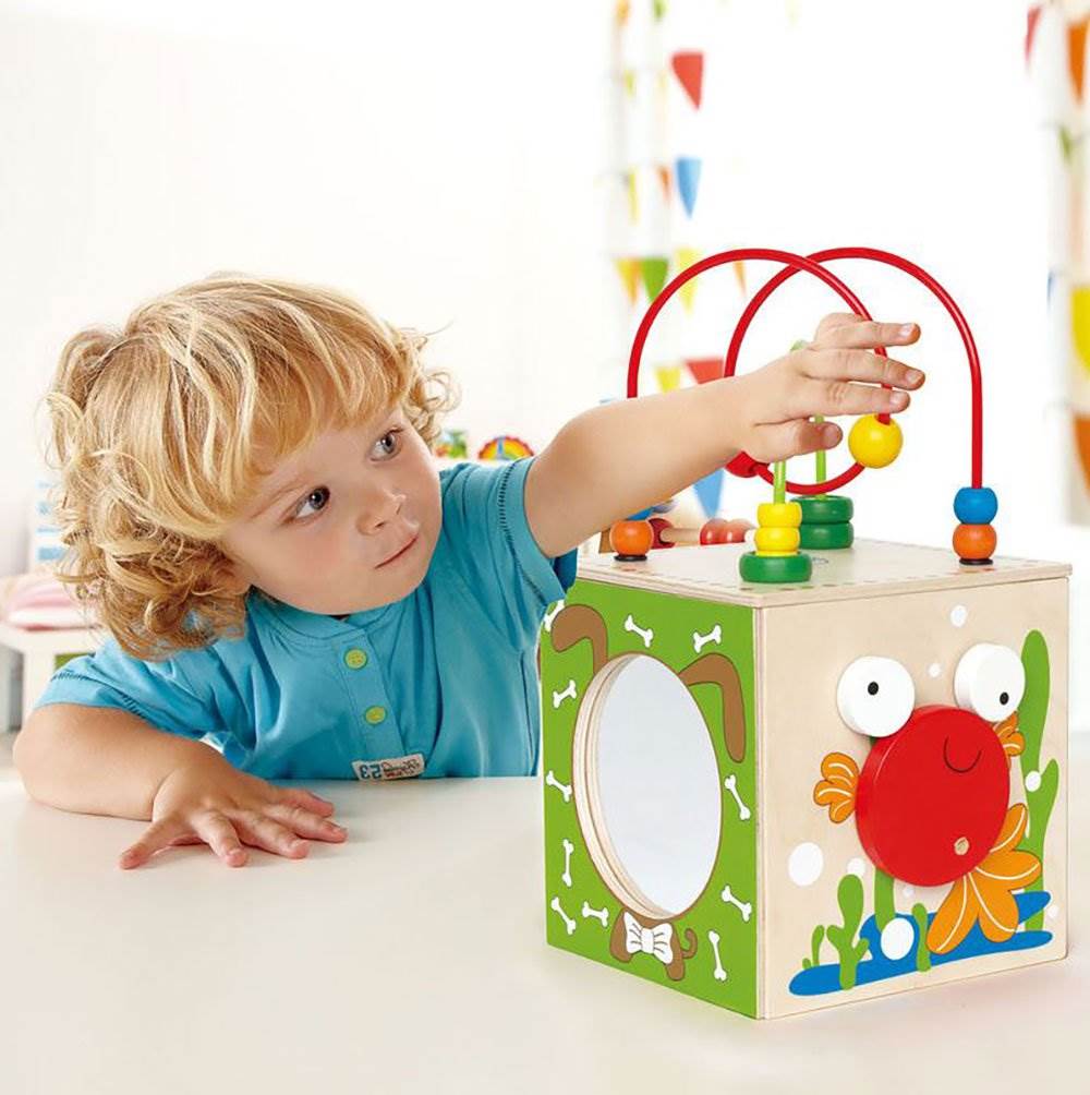 Hape Kids Educational Wooden Discovery Box Bead Maze Activity Center (Open Box)