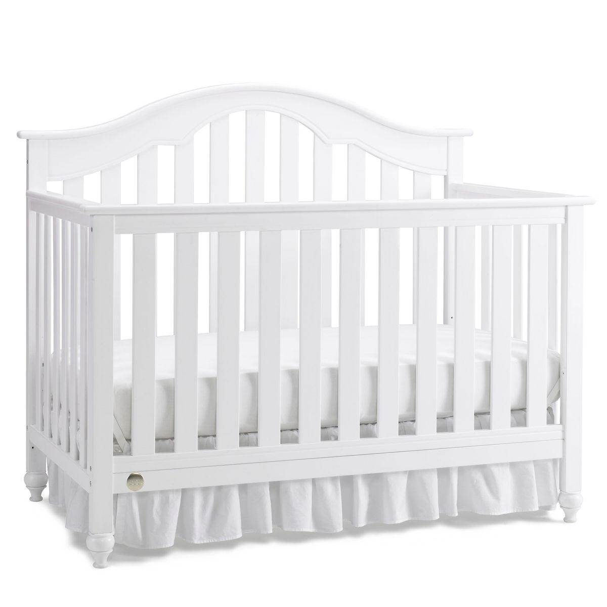 Fisher Price Kingsport 5 in 1 Convertible Elegant Baby Nursery Crib, Snow White