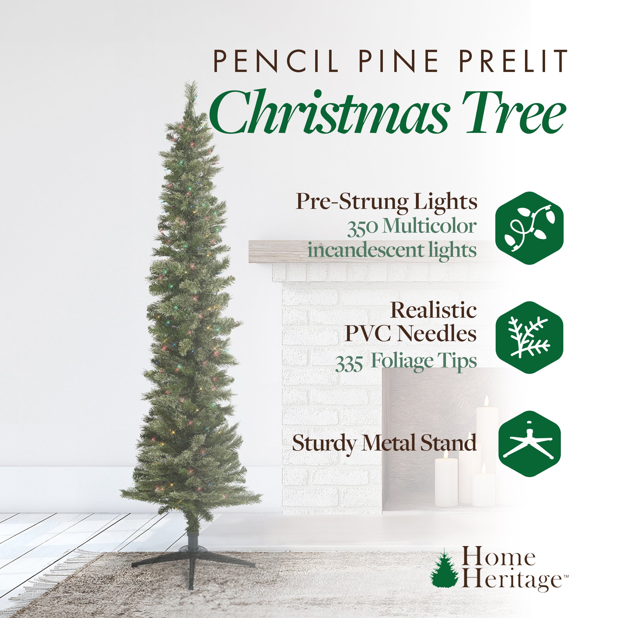 Home Heritage Stanley 7' Artificial Christmas Tree w/ colored Lights (For Parts) - VMInnovations