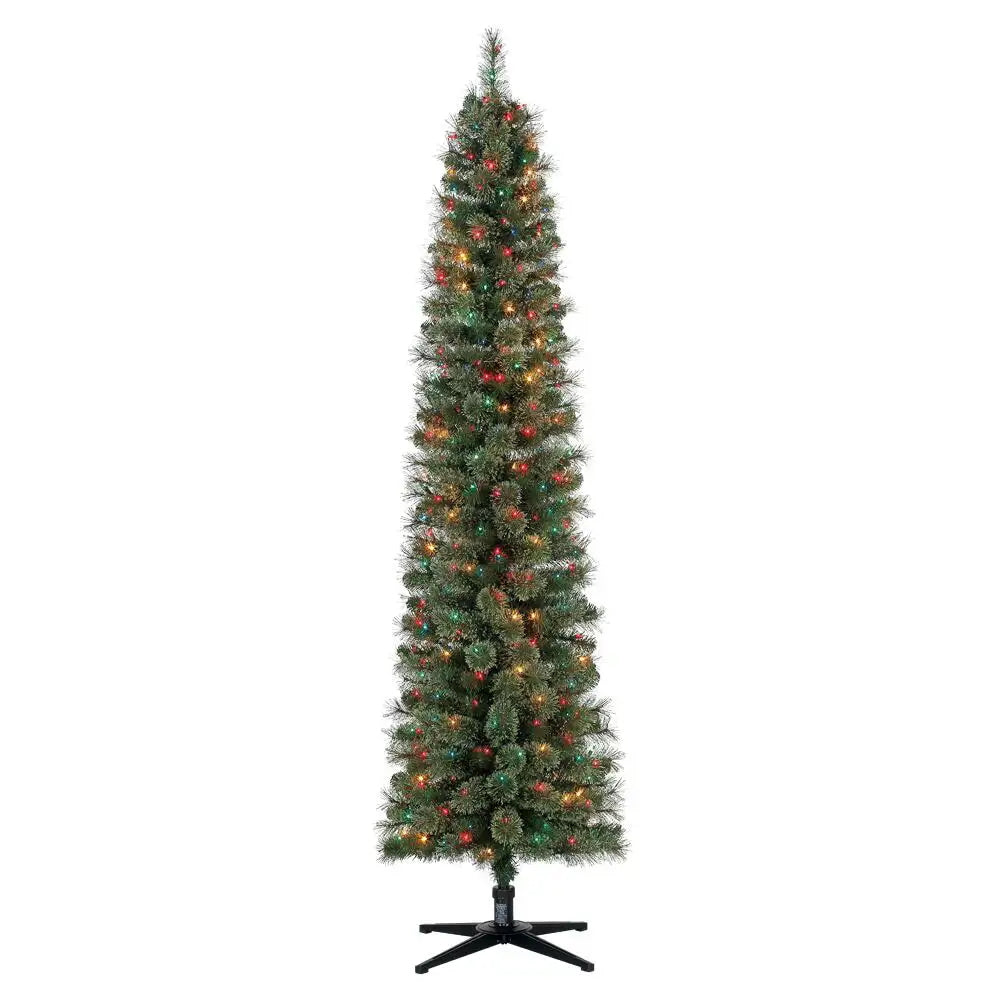 Home Heritage Stanley 7' Artificial Christmas Tree w/ colored Lights (For Parts) - VMInnovations