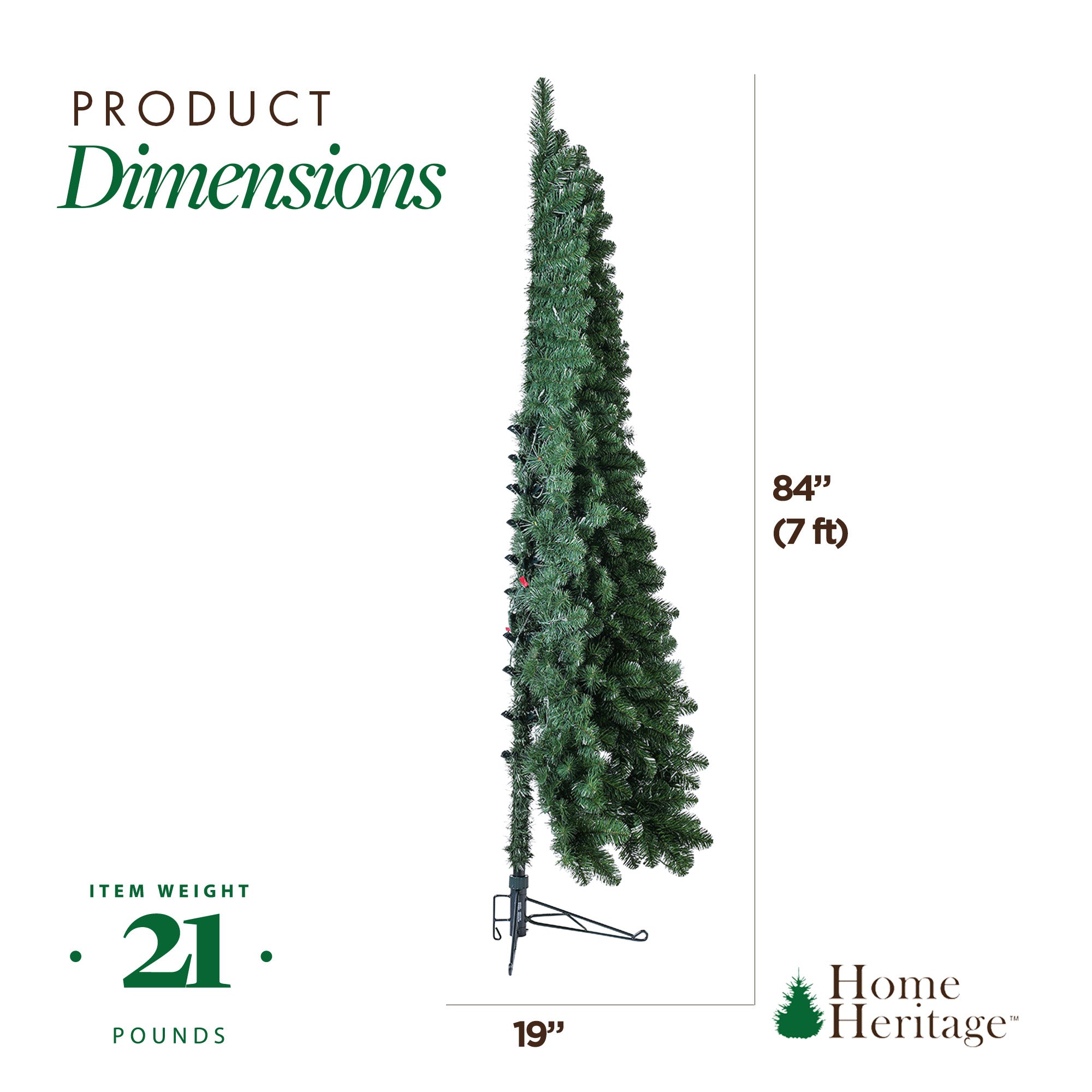 Home Heritage 7 Ft Artificial Half Christmas Tree w/ Folding Stand (For Parts)