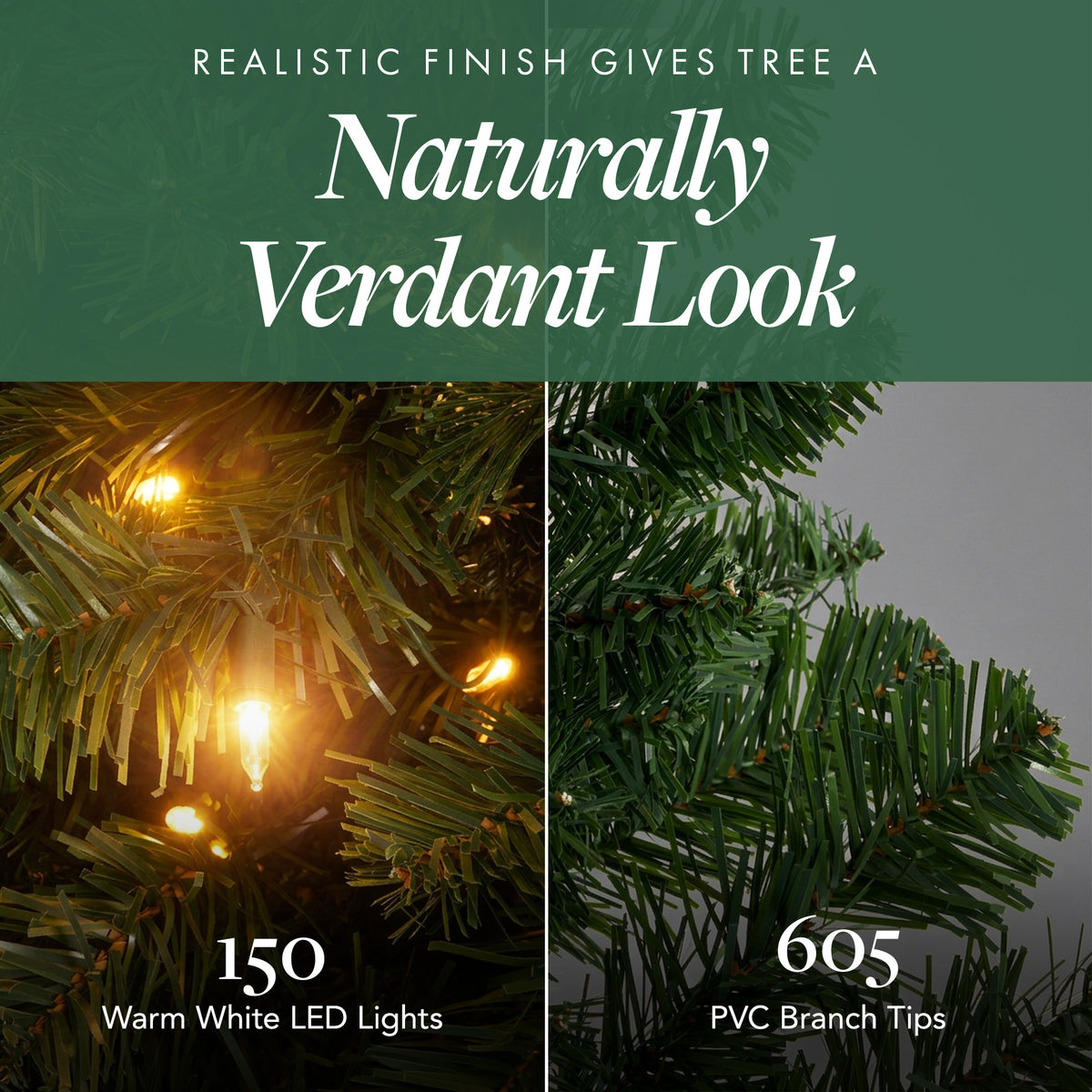 Home Heritage 7' Pre-Lit Artificial Half Christmas Tree with Stand (Open Box) - VMInnovations