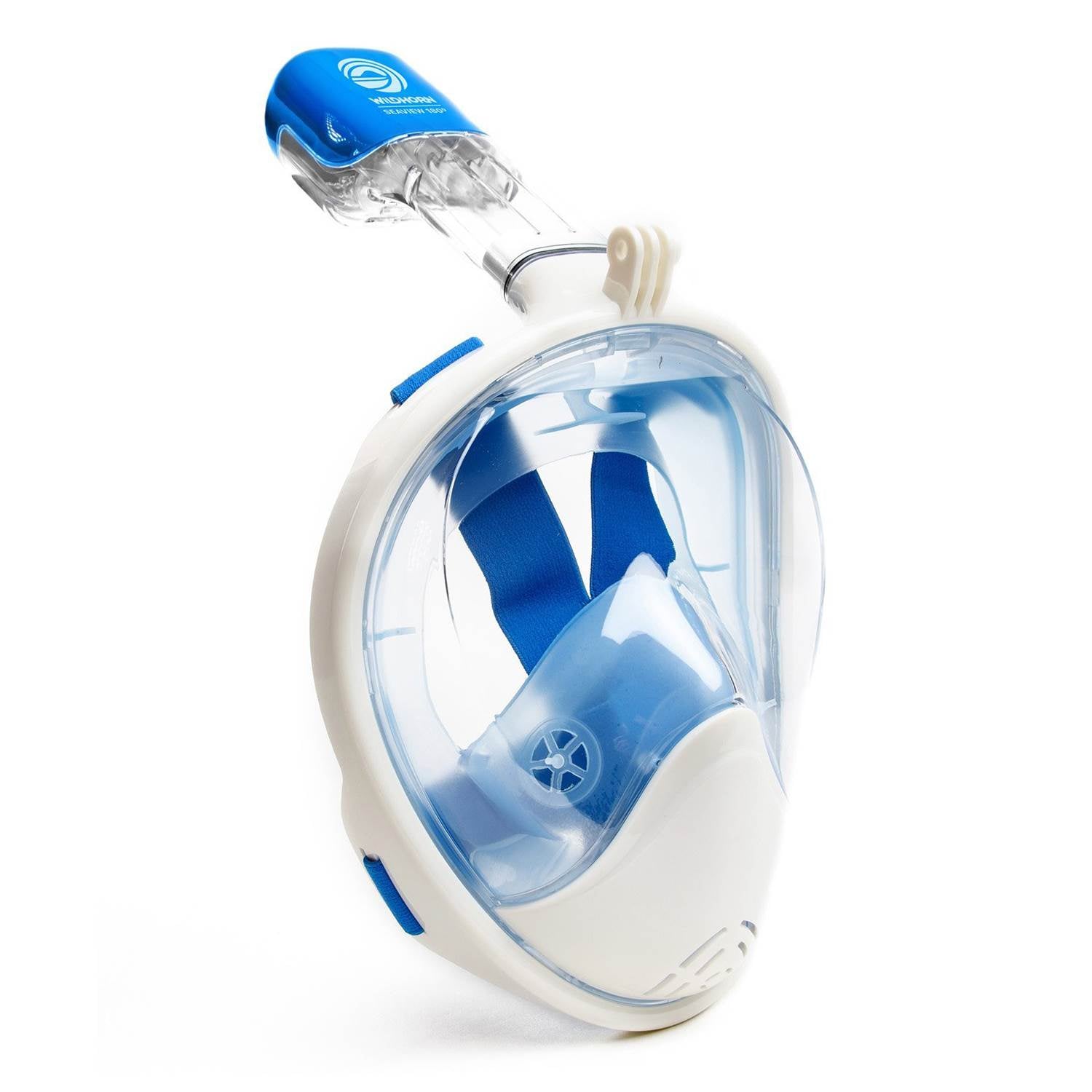 Wildhorn Seaview 180 Degree L/XLarge Full Face Diving Snorkel Mask, Blue (Used)
