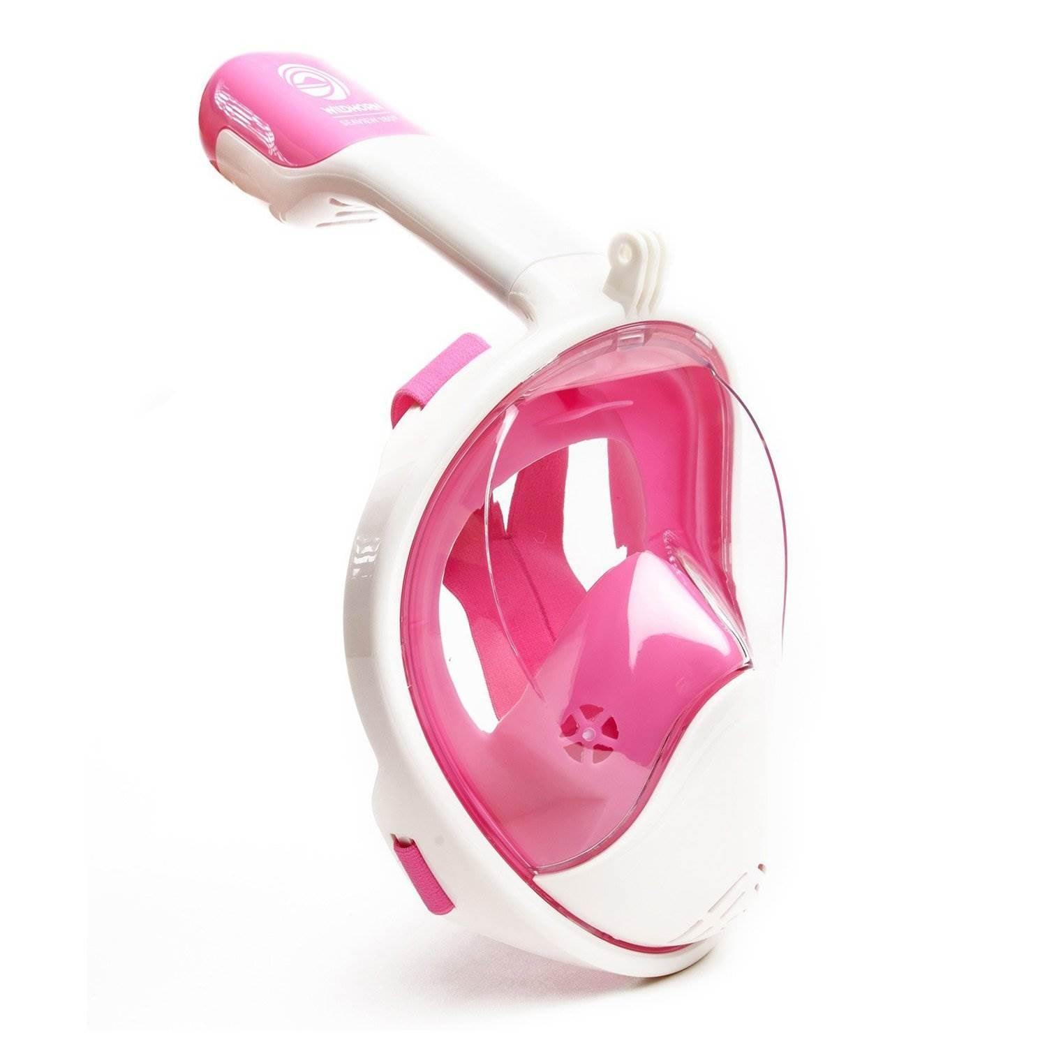 Wildhorn Seaview 180 Degree Large XLarge Full Face Snorkel Mask, Pink (Open Box)