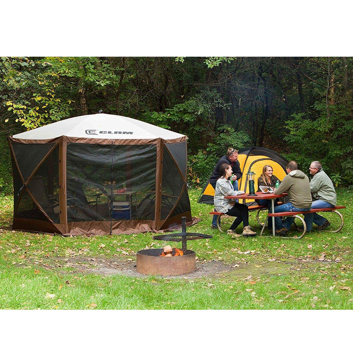 Clam Quick Set Portable Camping Gazebo Canopy Shelter Screen, Camo (Open Box)