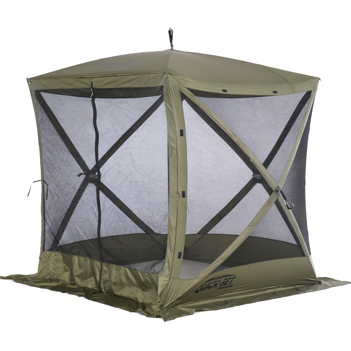 Clam Quick Set Traveler Portable Camping Gazebo Canopy Shelter, Green (Used)