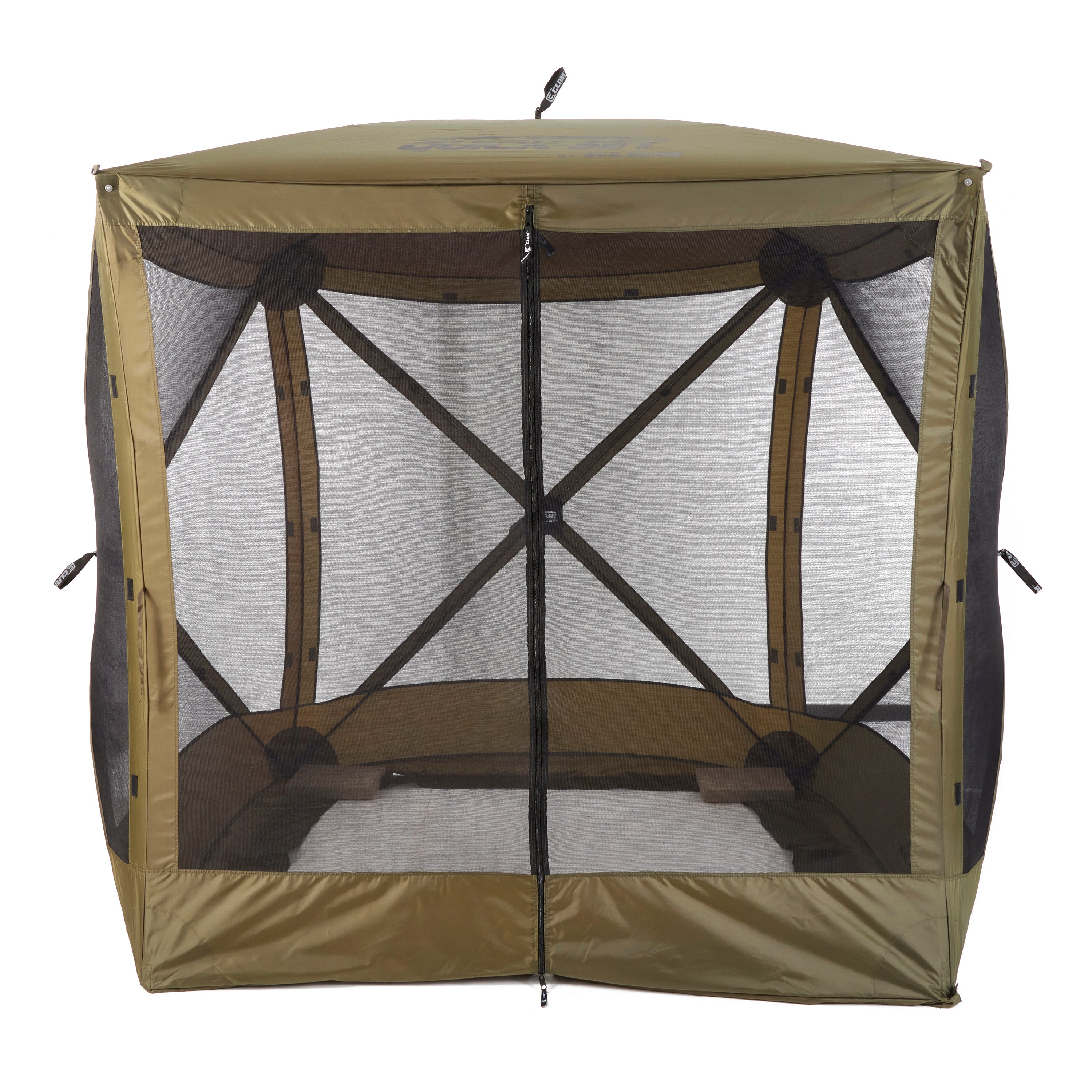 Clam Quick-Set Traveler Outdoor Screen Shelter w/Wind Panels (4 Pack), Green - VMInnovations