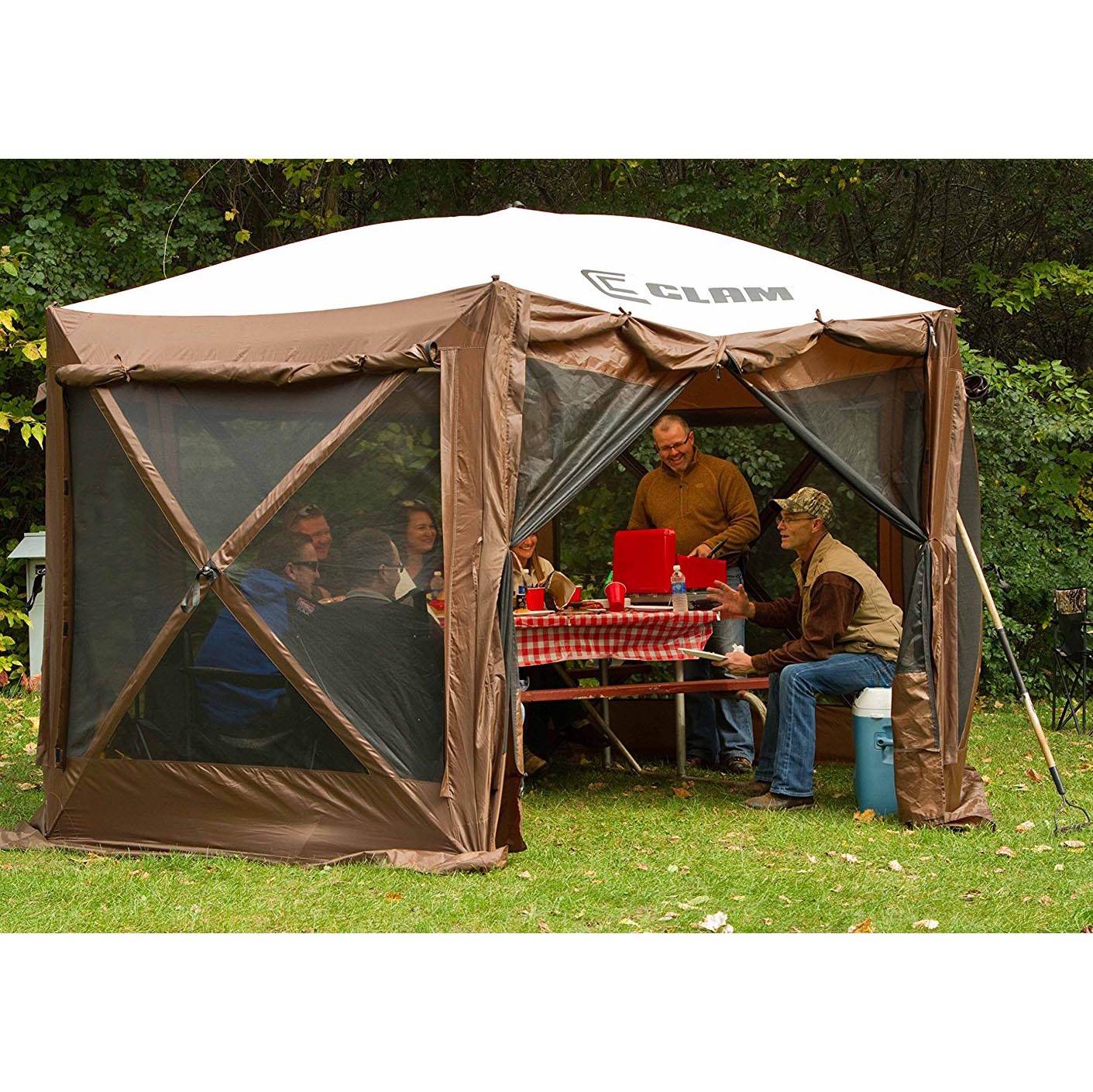 Quick-Set Pavilion Portable Camping Outdoor Canopy Shelter Screen, Camo