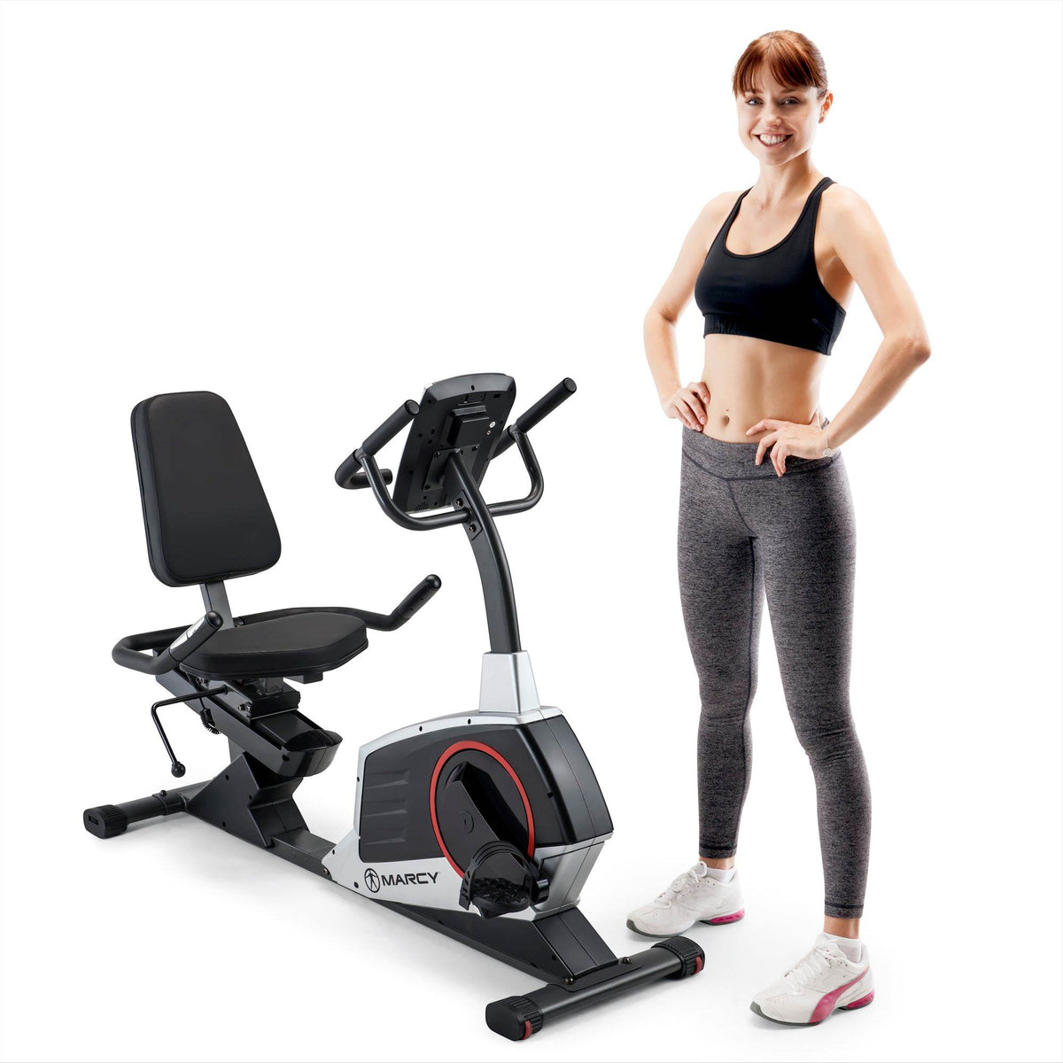 Marcy Regenerating Magnetic Recumbent Stationary Home Workout Exercise Bike