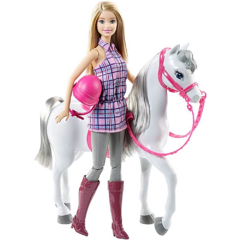 Mattel Barbie Doll Saddle and Ride Gray Toy Pony Horse Play Set, Pink (Open Box)