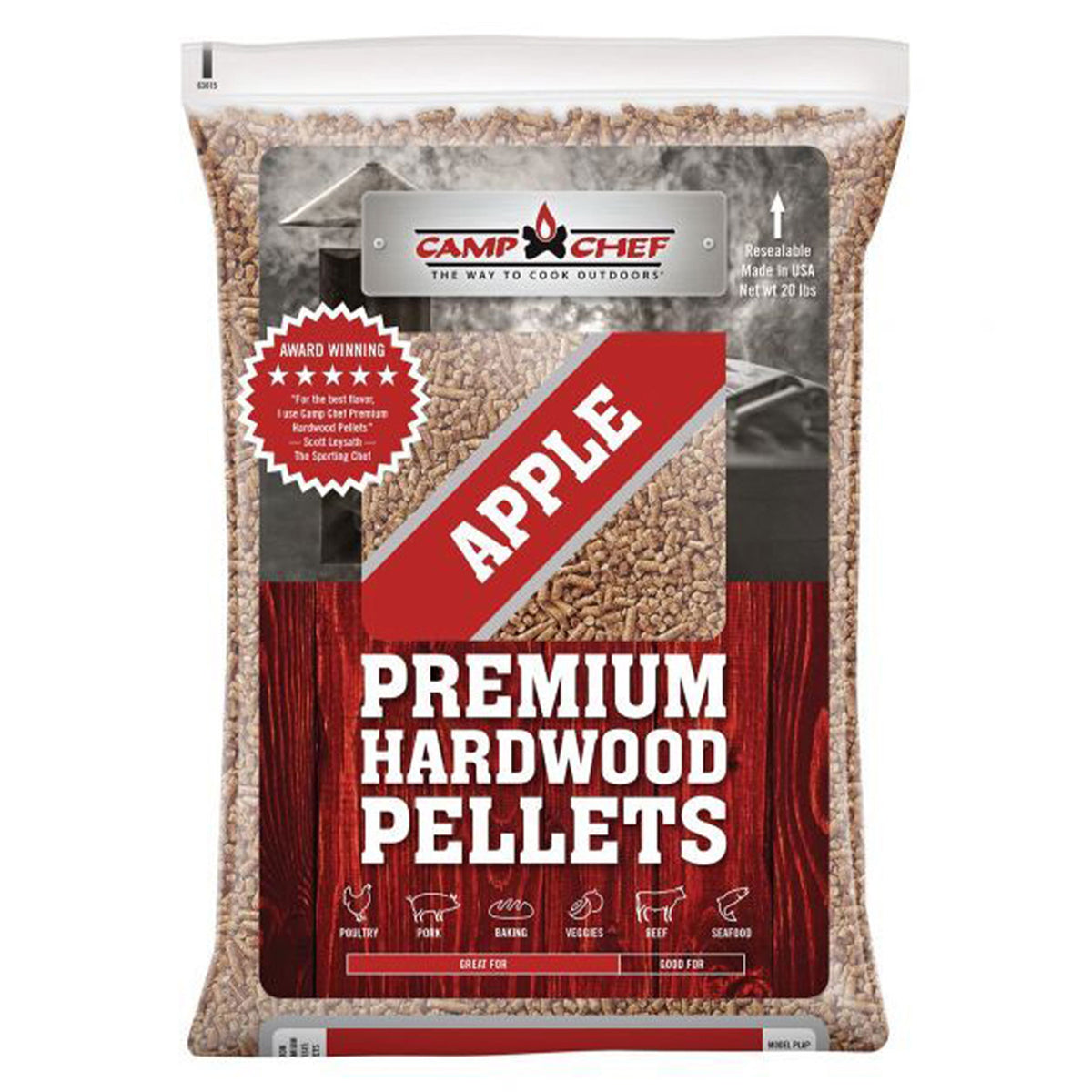 Camp Chef Smoker Grill Premium Natural Orchard Apple Hardwood Pellets, 20 Pounds