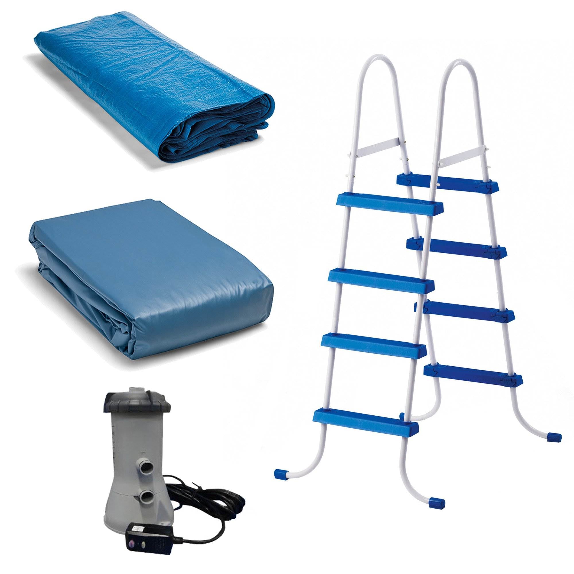 Intex 15' x 48" Inflatable Above Ground Bundle w/ Pool Care Chlorine Tabs, 50 Lb