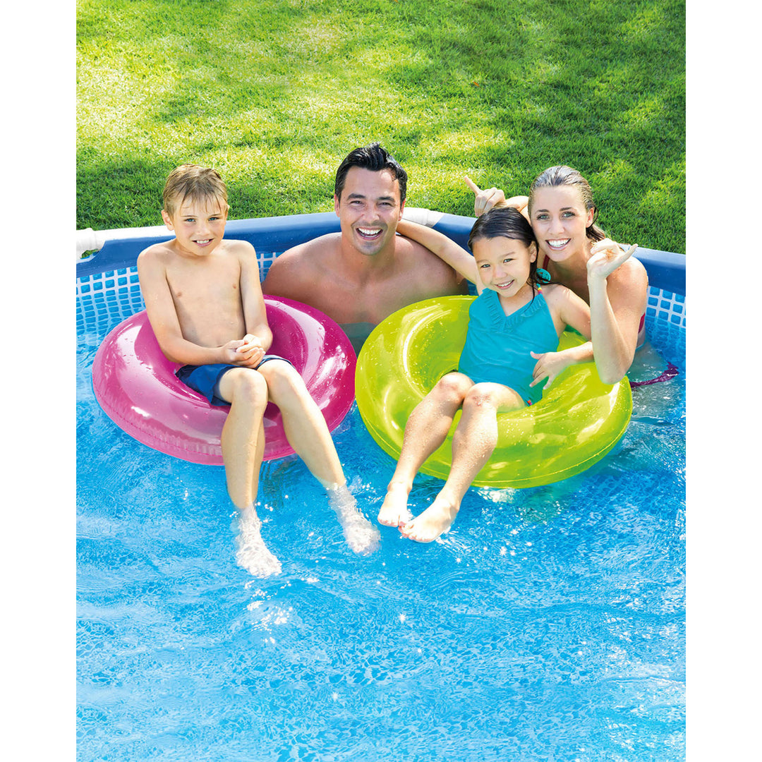 Intex 15' x 48" Metal Frame Above Ground Pool Set w/ Pump Cover&Ladder(Open Box) - VMInnovations