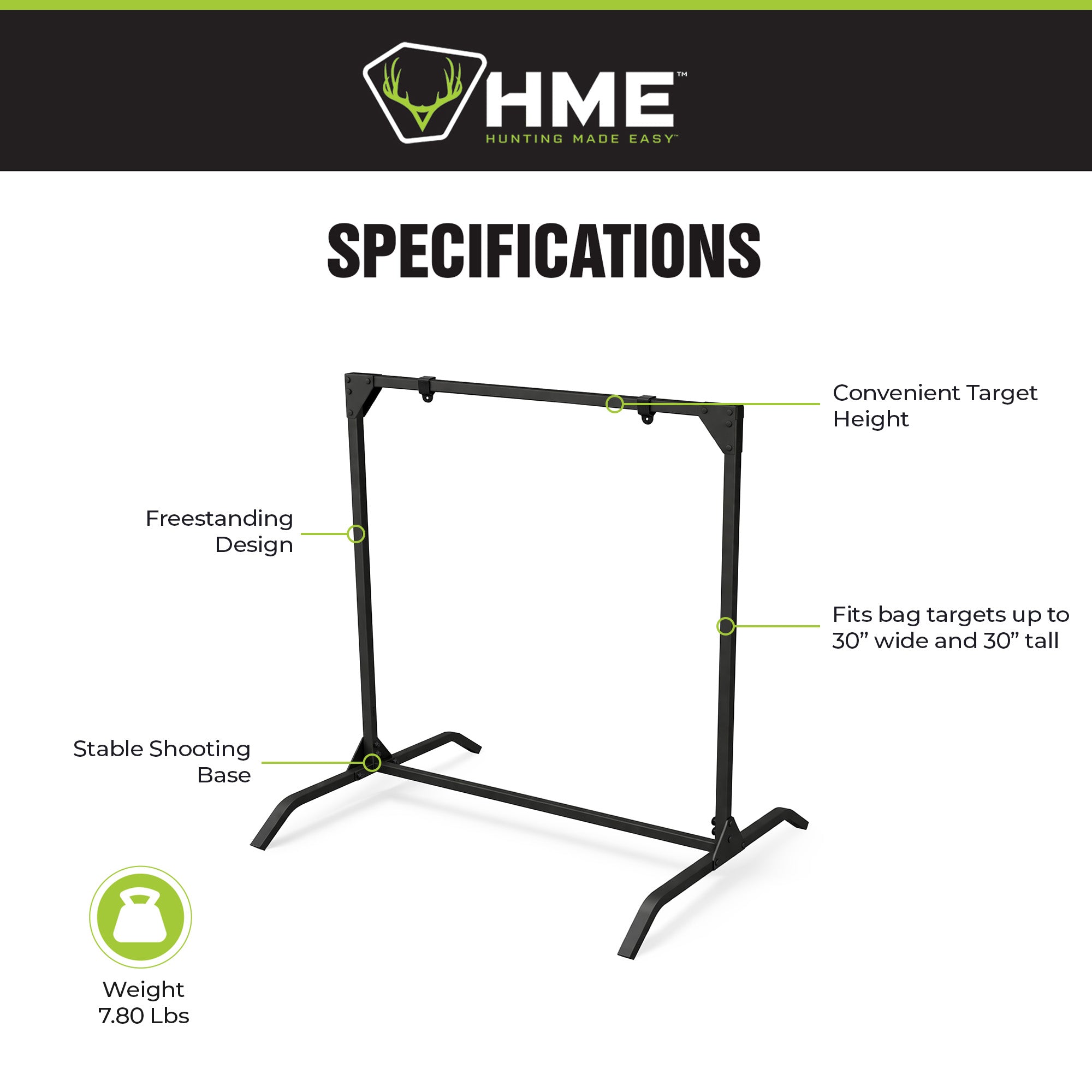 HME Products Bowhunting Archery Range Practice Shooting 30 Inch Bag Target Stand
