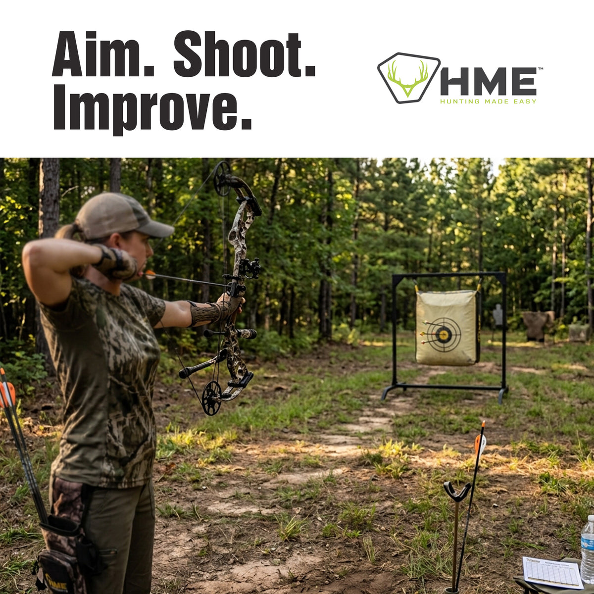 HME Products Bowhunting Archery Range Shooting 30" Bag Target Stand (Open Box)