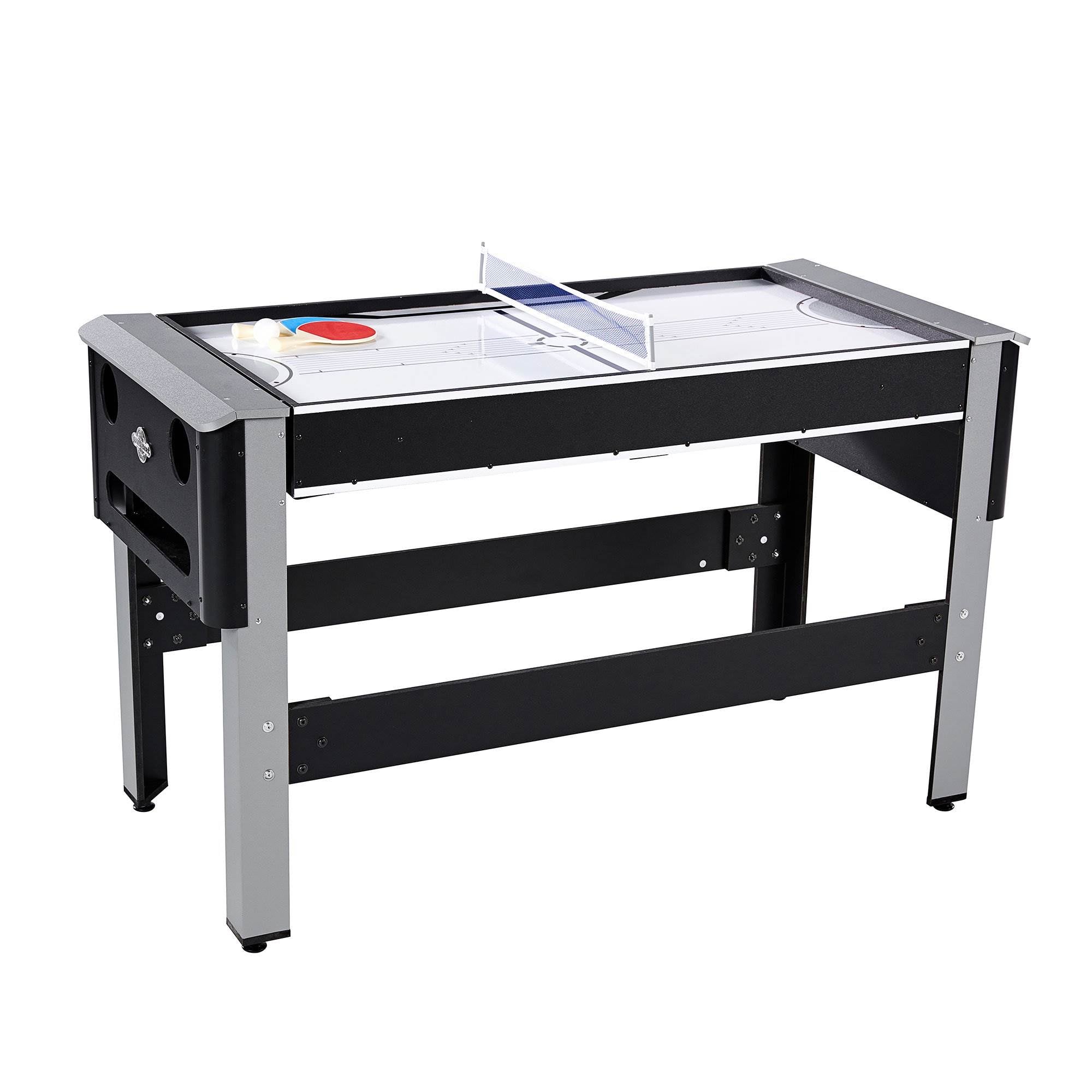 Lancaster 4 in 1 Bowling, Hockey, Table Tennis, Pool Arcade Game Table, Black