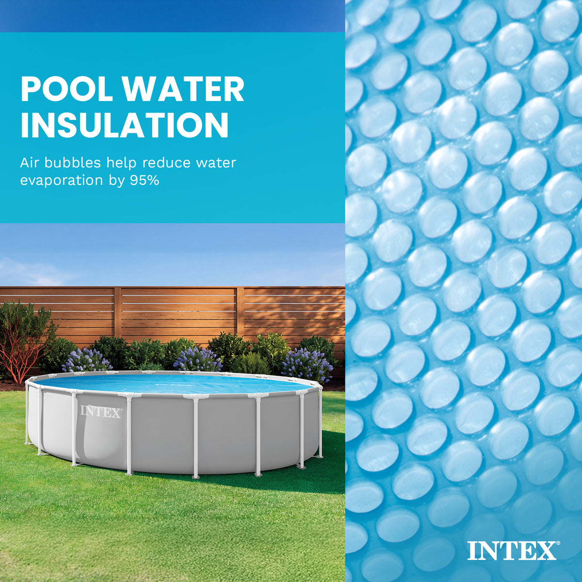 Intex 18 Foot Round Easy Set Blue Vinyl Solar Cover for Pools (For Parts)