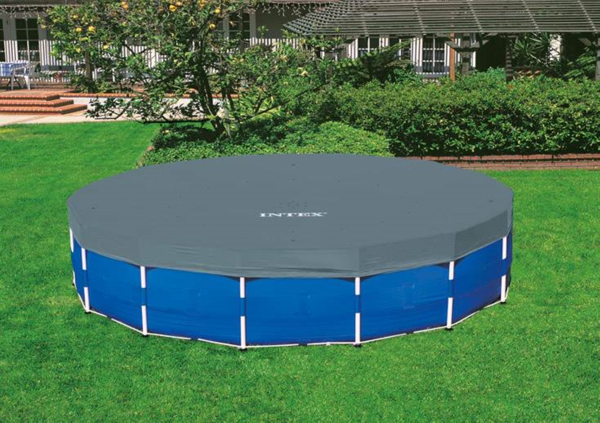 Intex 28253EH 18ft x 48in Metal Frame Above Ground Pool Set & Chlorine Tablets - VMInnovations