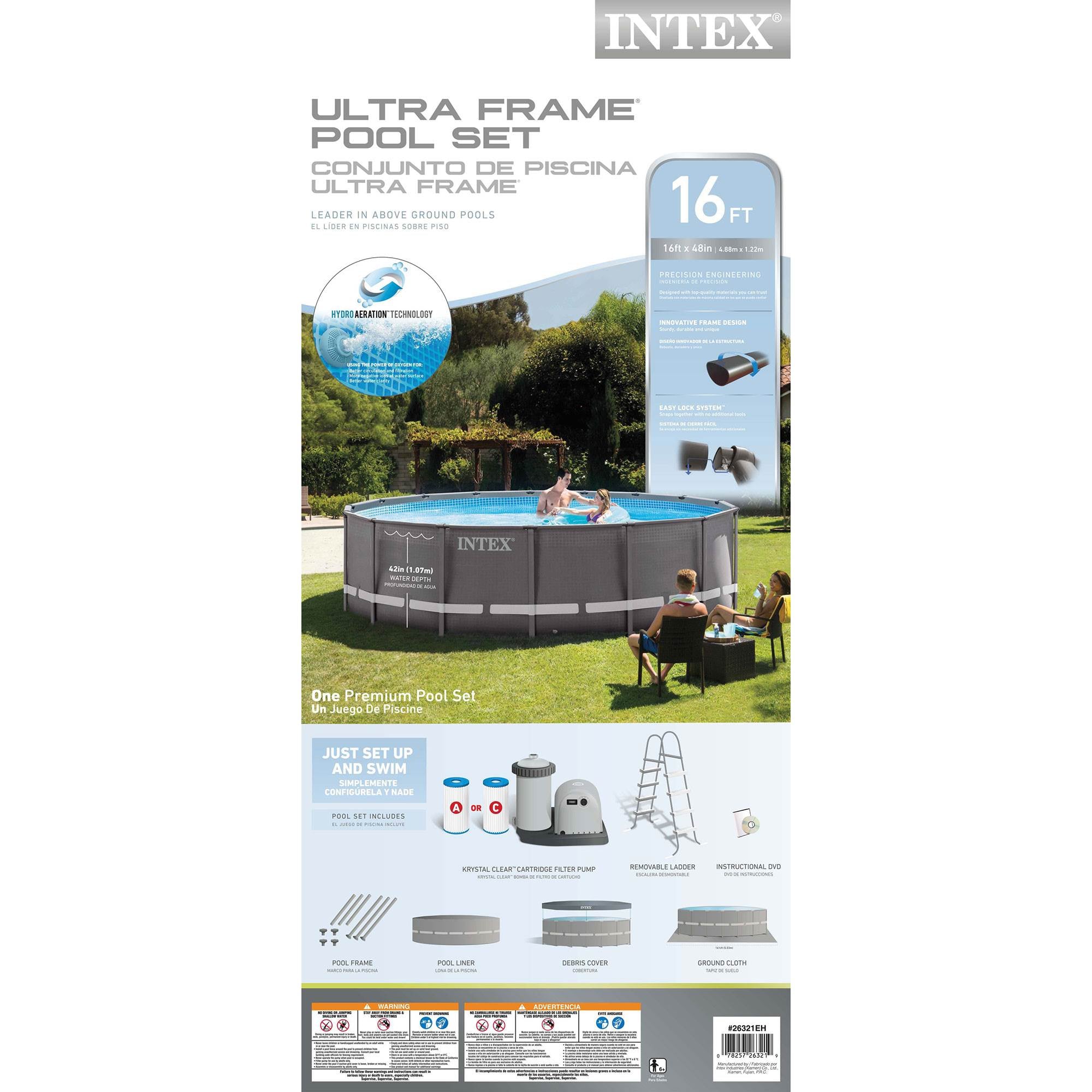 Intex 16' x 48" Ultra Frame Above Ground Swim Pool w/ Ladder & Pump (Open Box)