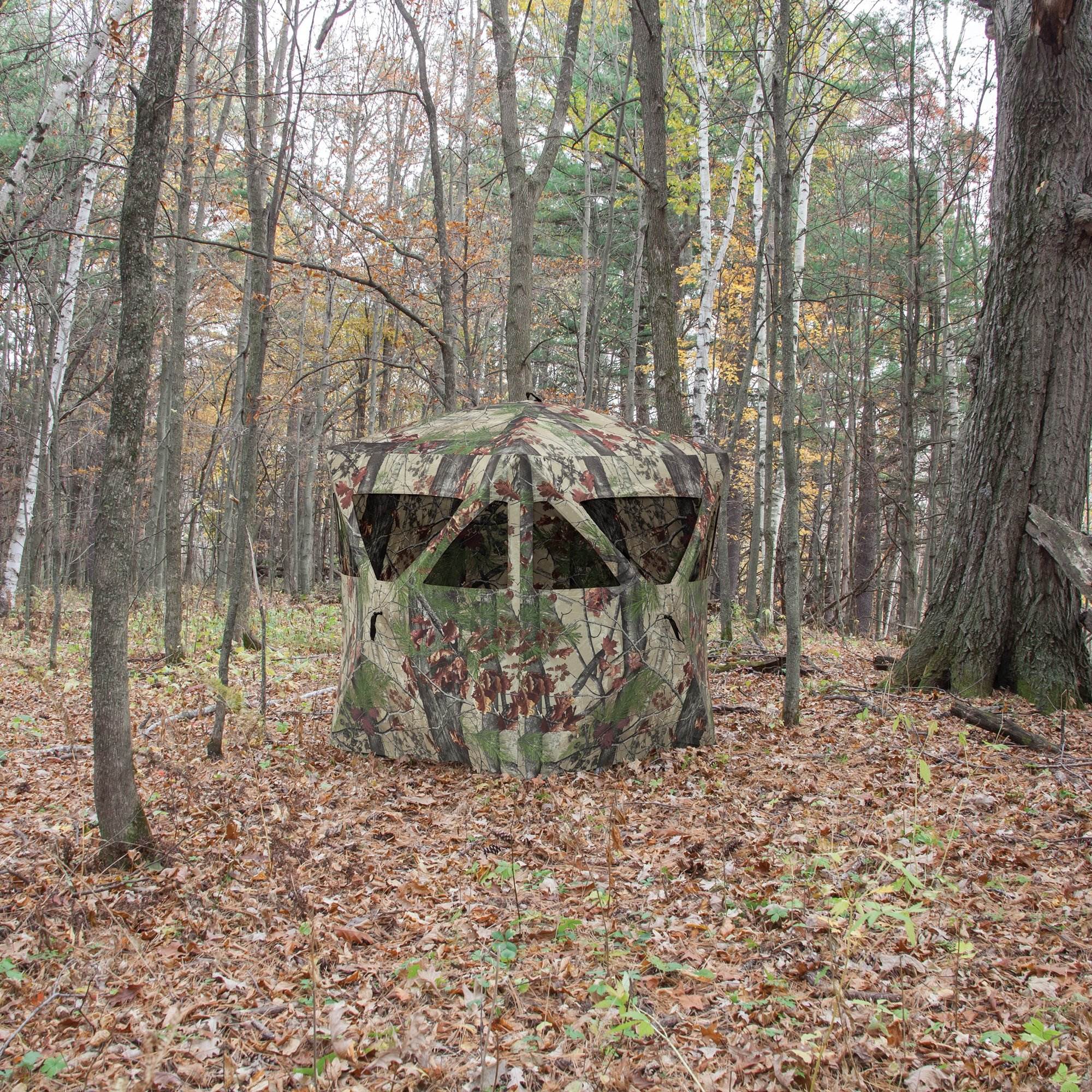 Barronett Blinds Radar Portable Pop-Up Hunting Ground Hub Blind, Backwoods Camo - VMInnovations