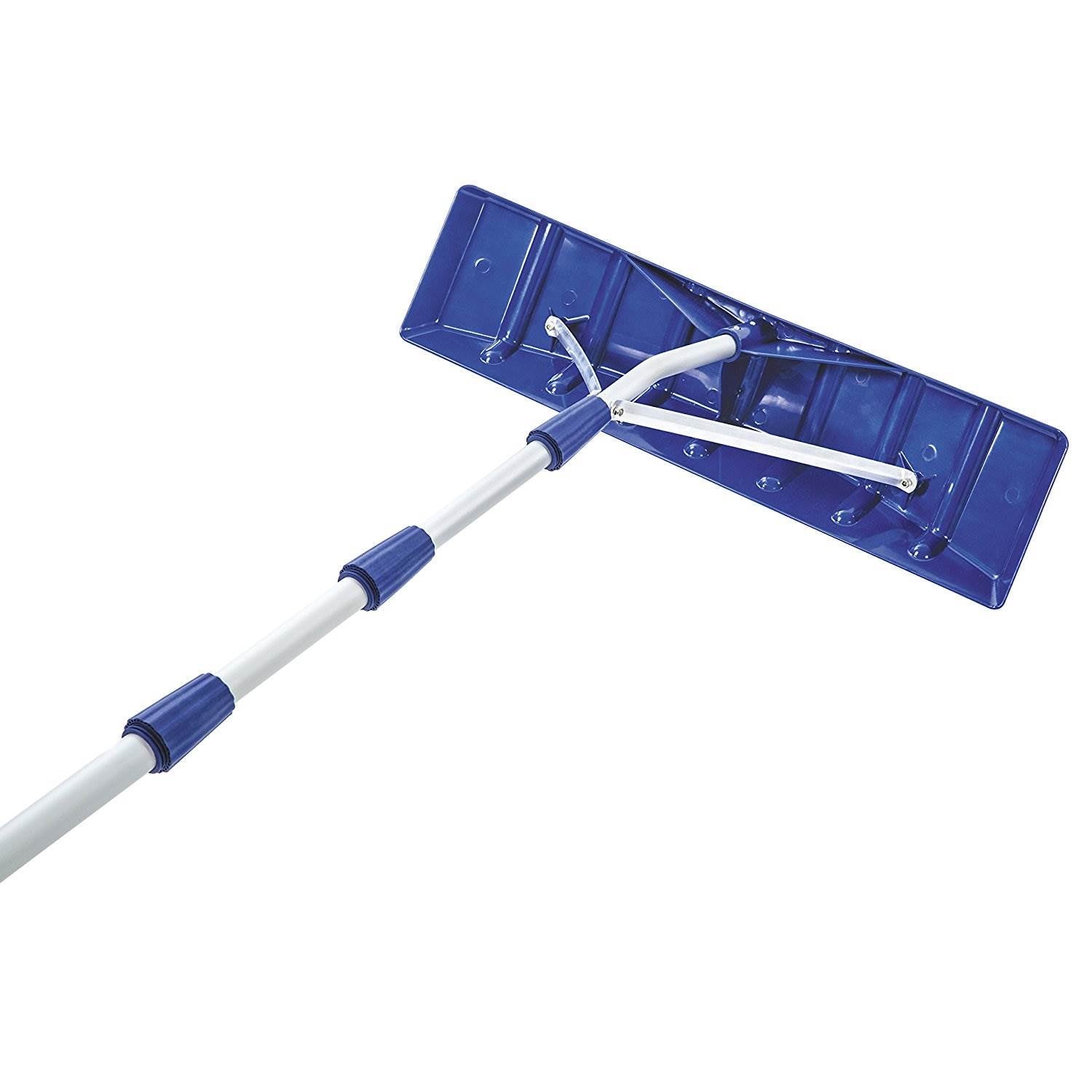 Snow Joe Telescoping Rake, Extendable Roofing Snow Shovel w/ Poly Blade, RJ204M