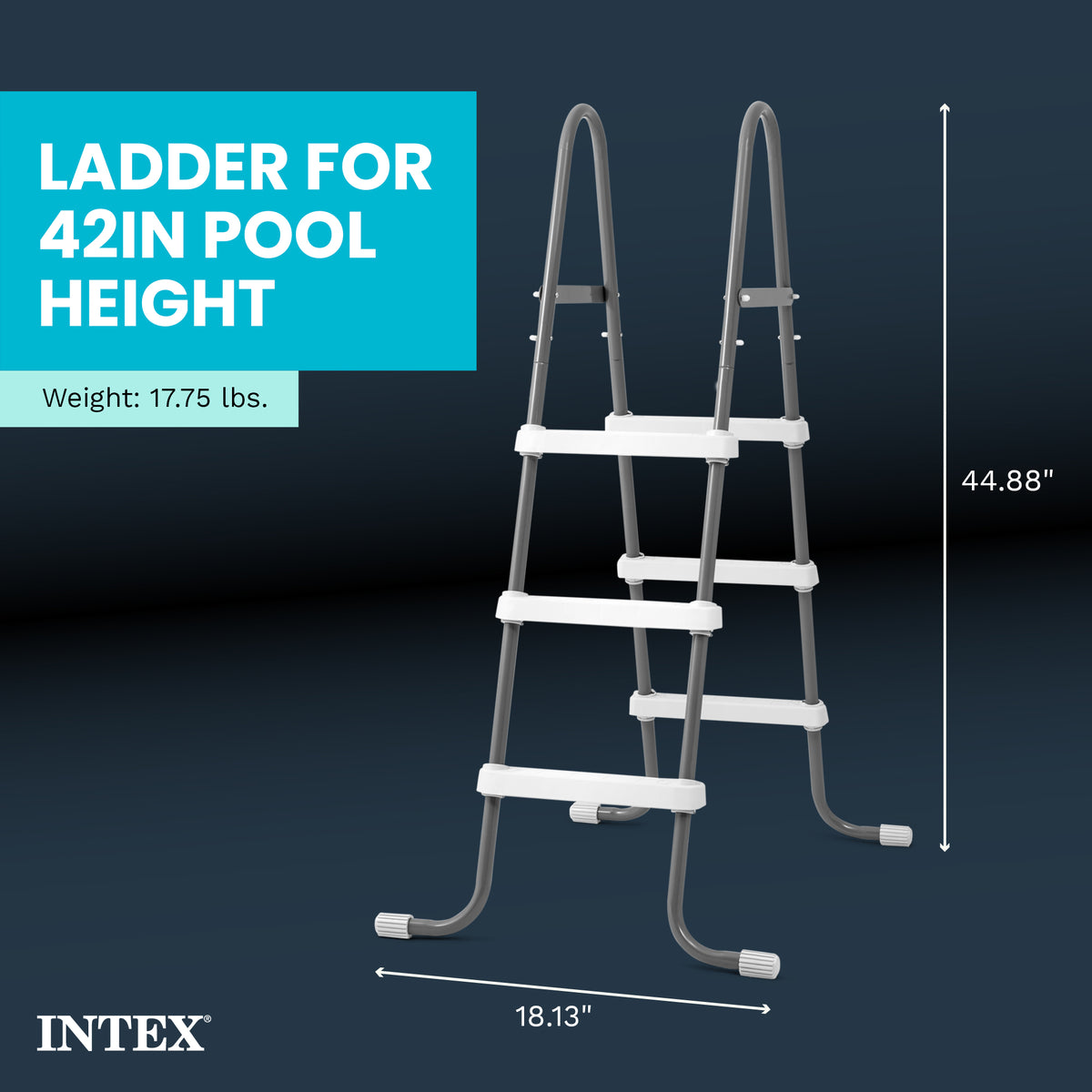Intex Above Ground Steel Frame Pool Ladder for 42-In. Wall Height Pools(Damaged)