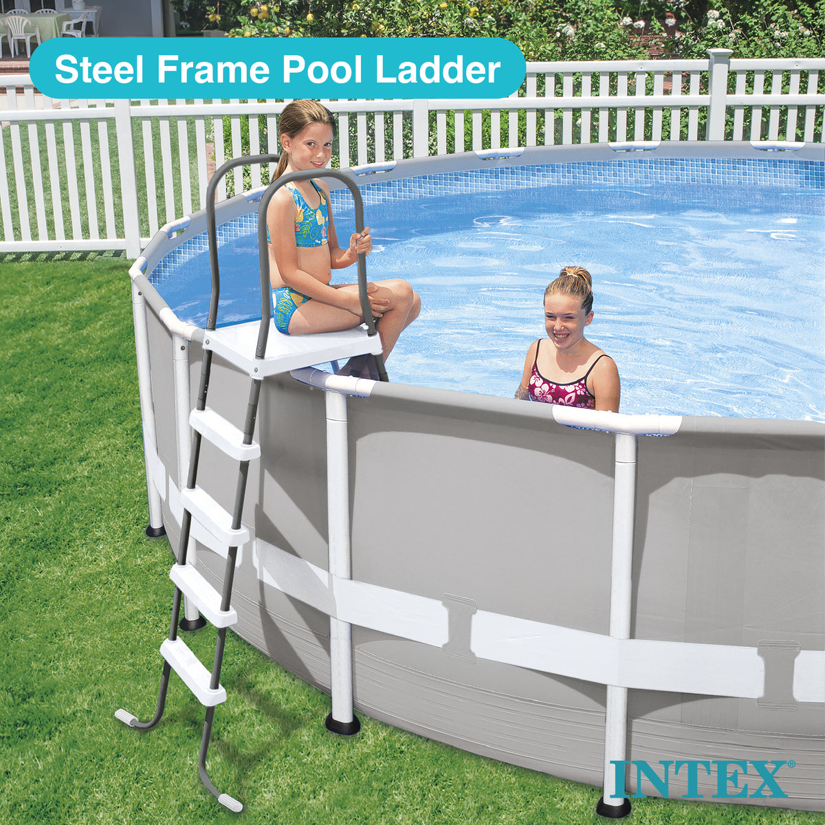 Intex Steel Frame Above Ground 52" Wall Height Pool Ladder (Open Box) (2 Pack)