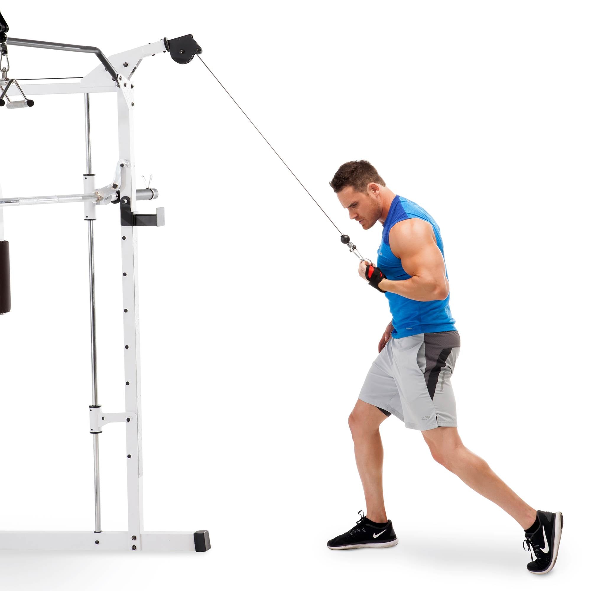 Marcy 5276 Combo Smith Heavy-Duty Total Body Strength Home Gym Machine, White - VMInnovations