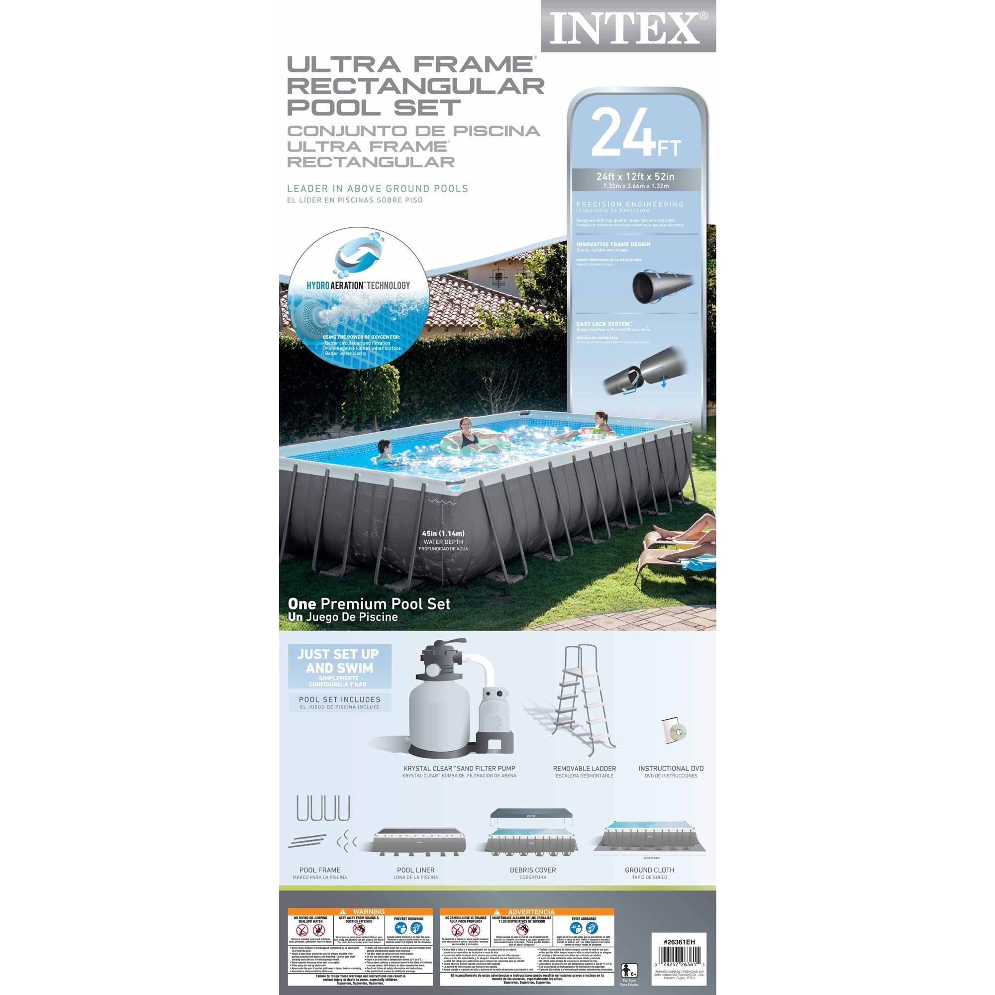 Intex 24' x 12' x 52" Ultra Frame Above Ground Swimming Pool Set (Open Box)