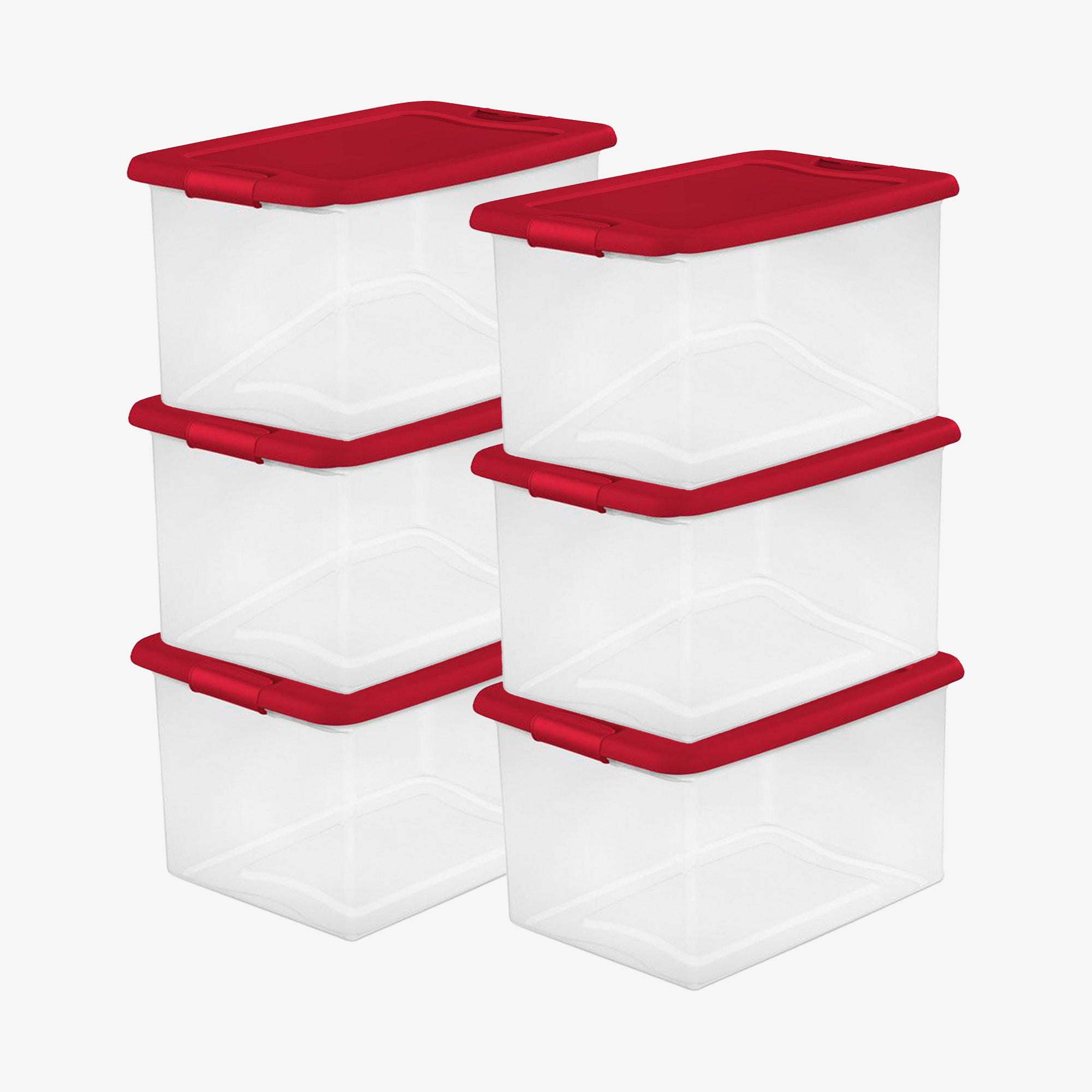 Sterilite 64 Qt. Clear Plastic Latching Lid Storage Bin Container Tote, 6 Pack - VMInnovations